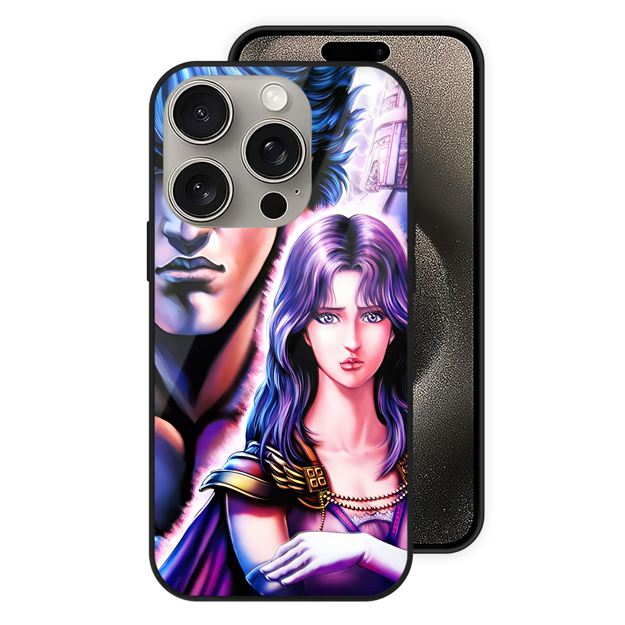 （画像用） 北斗の拳 Fist of the North Star 【iPhone15Pro対応】スマホケース 耐衝撃＆黄変防止 背面ガラス
