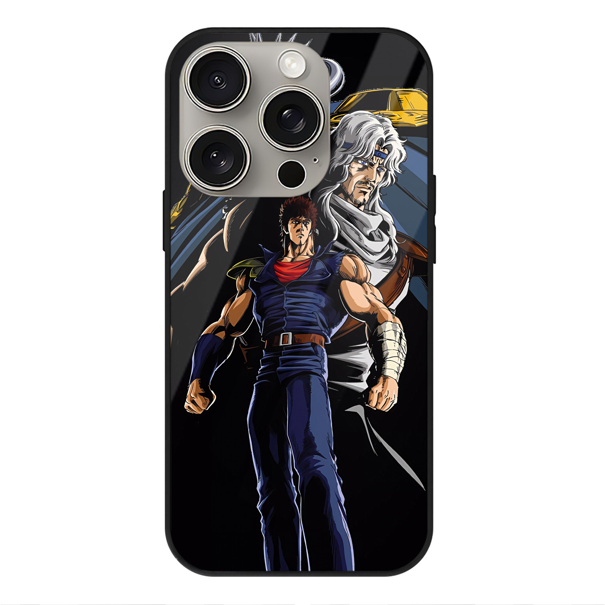 （画像用） 北斗の拳 Fist of the North Star 【iPhone15Pro対応】スマホケース 耐衝撃＆黄変防止 背面ガラス