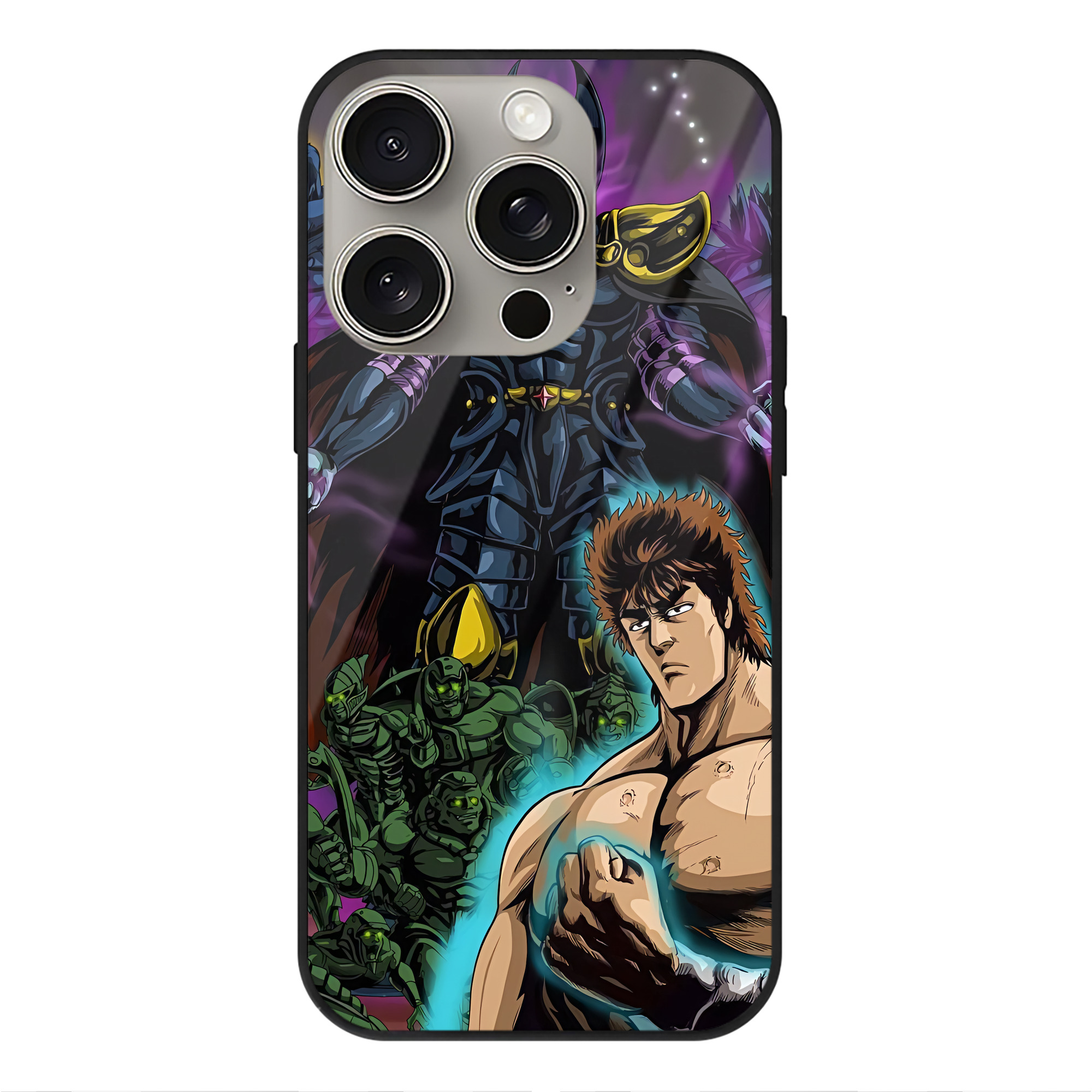 （画像用） 北斗の拳 Fist of the North Star 【iPhone15Pro対応】スマホケース 耐衝撃＆黄変防止 背面ガラス