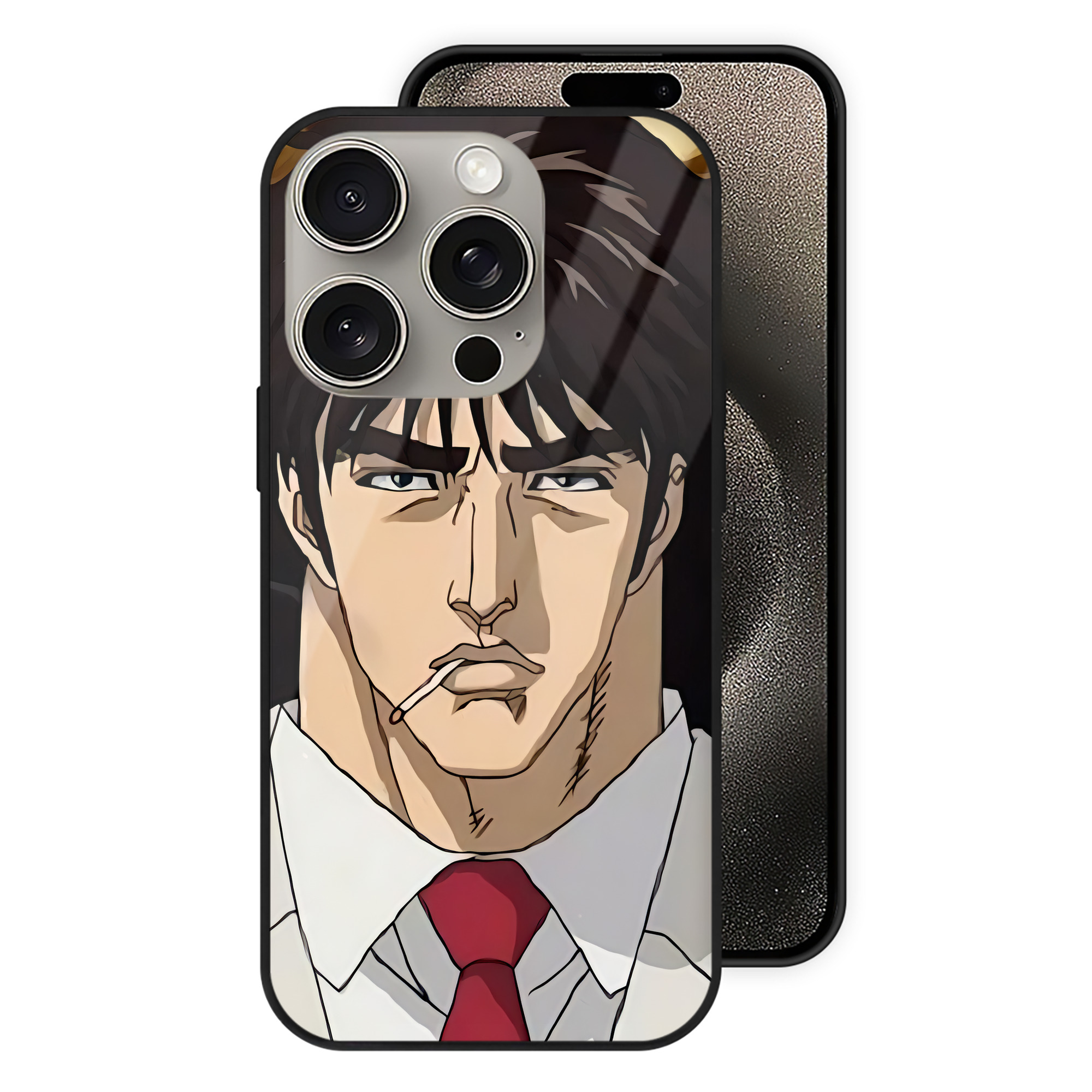 （画像用） 北斗の拳 Fist of the North Star 【iPhone15Pro対応】スマホケース 耐衝撃＆黄変防止 背面ガラス