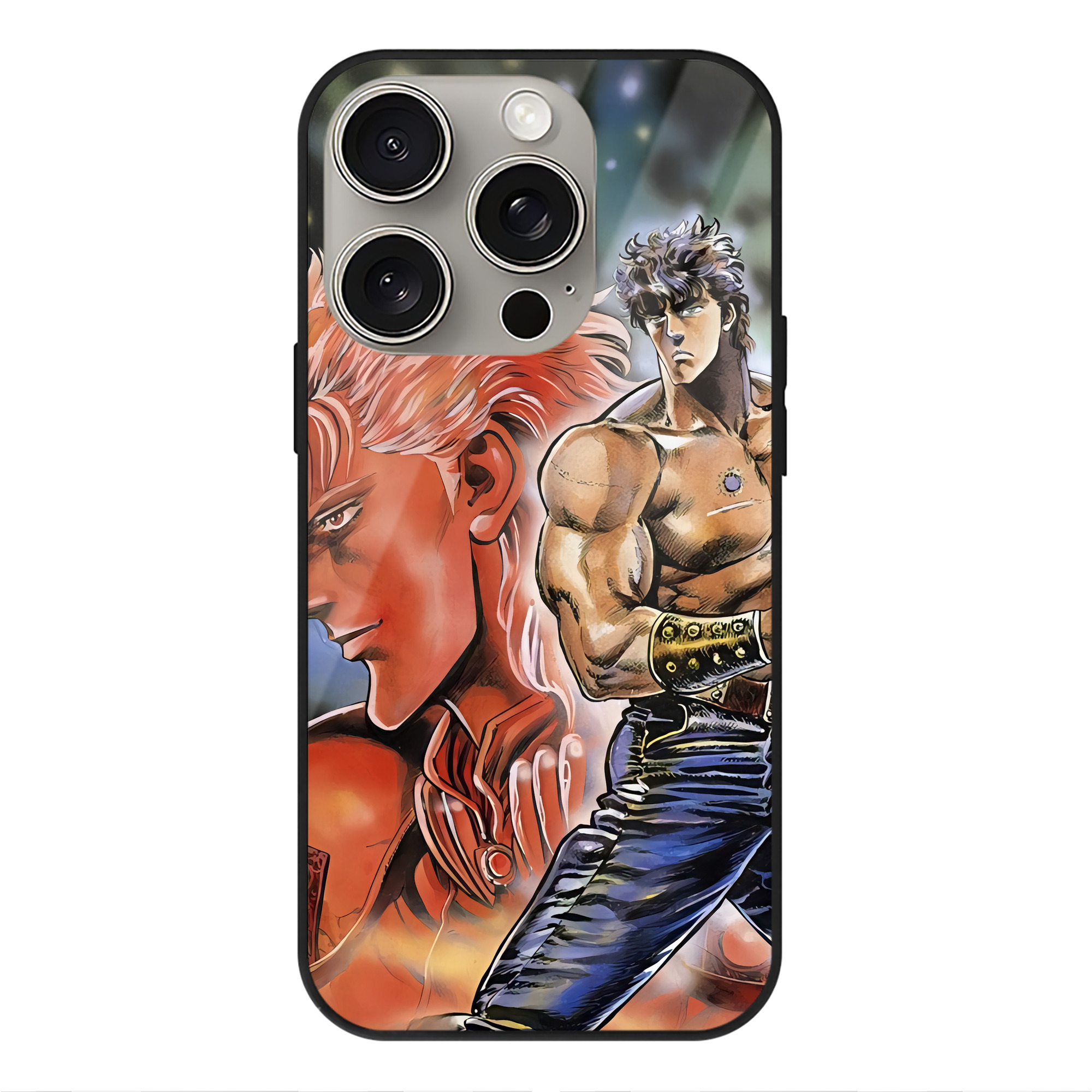（画像用） 北斗の拳 Fist of the North Star 【iPhone15Pro対応】スマホケース 耐衝撃＆黄変防止 背面ガラス
