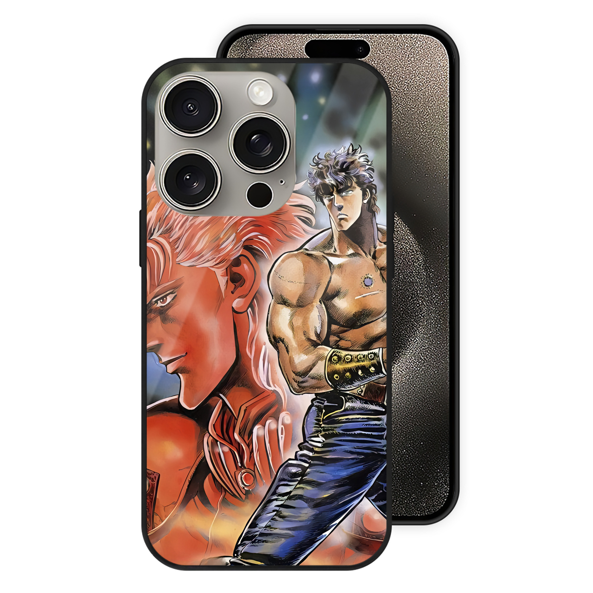 （画像用） 北斗の拳 Fist of the North Star 【iPhone15Pro対応】スマホケース 耐衝撃＆黄変防止 背面ガラス