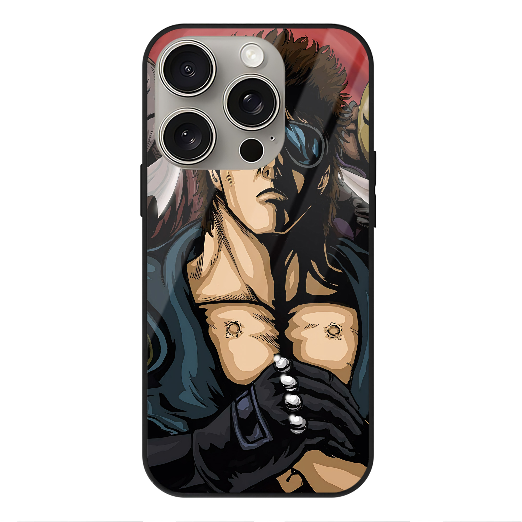 （画像用） 北斗の拳 Fist of the North Star 【iPhone15Pro対応】スマホケース 耐衝撃＆黄変防止 背面ガラス