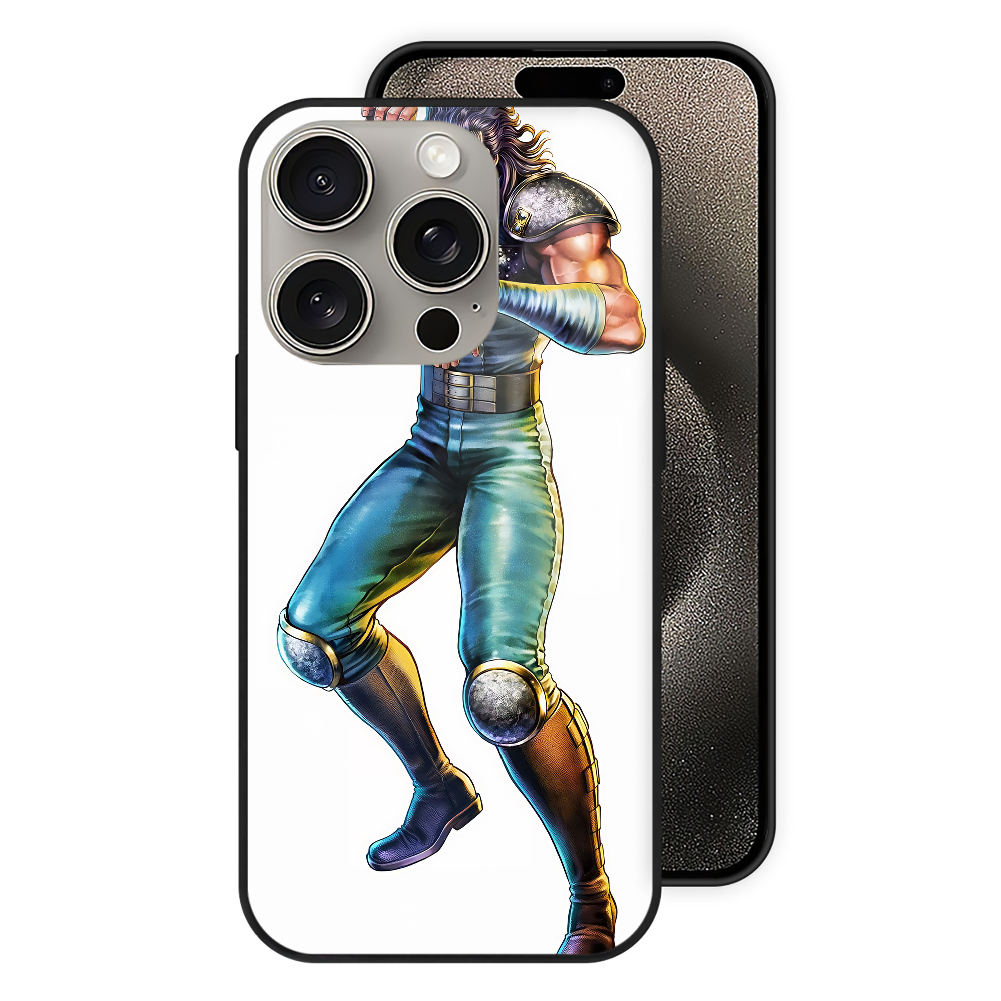 （画像用） 北斗の拳 Fist of the North Star 【iPhone15Pro対応】スマホケース 耐衝撃＆黄変防止 背面ガラス