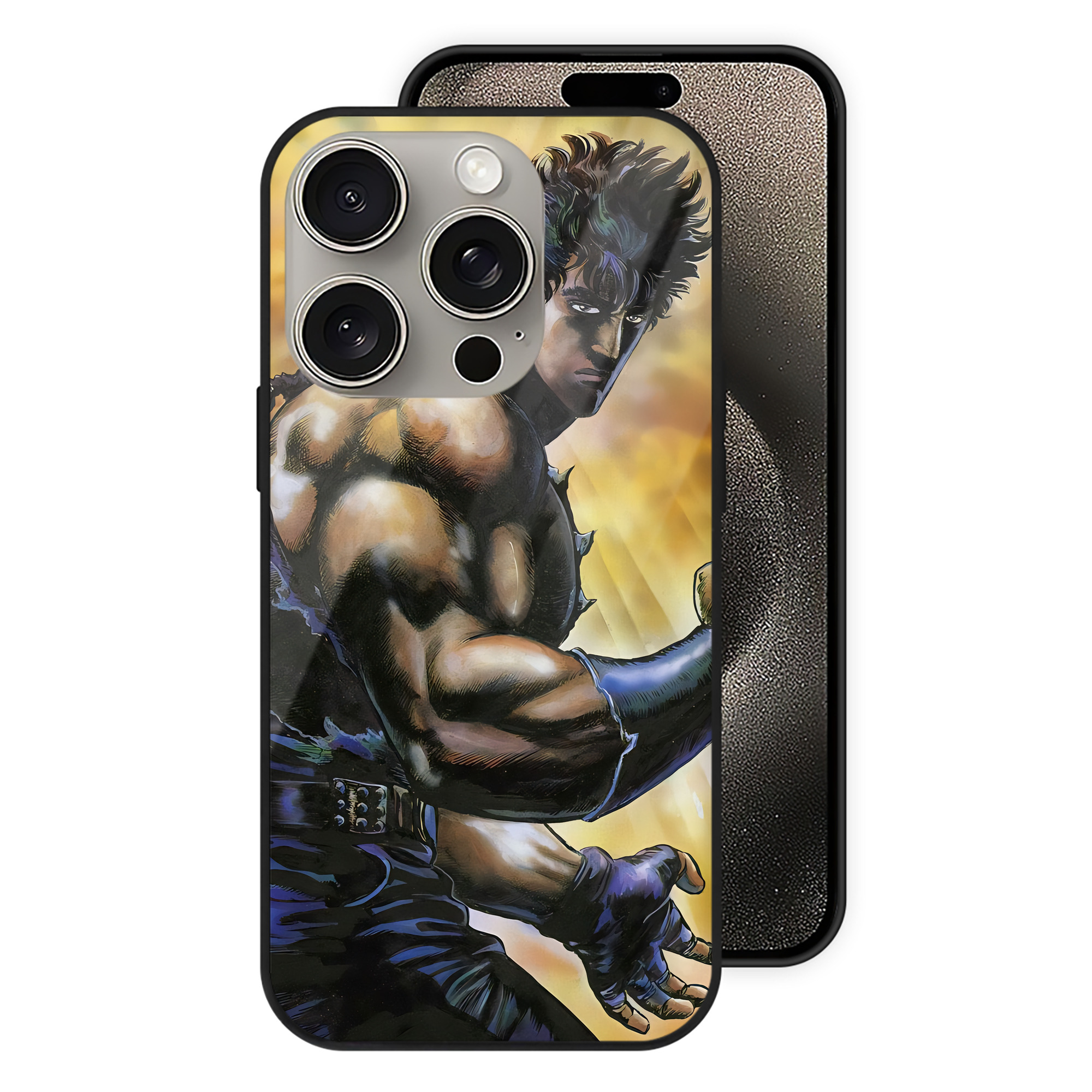 （画像用） 北斗の拳 Fist of the North Star 【iPhone15Pro対応】スマホケース 耐衝撃＆黄変防止 背面ガラス
