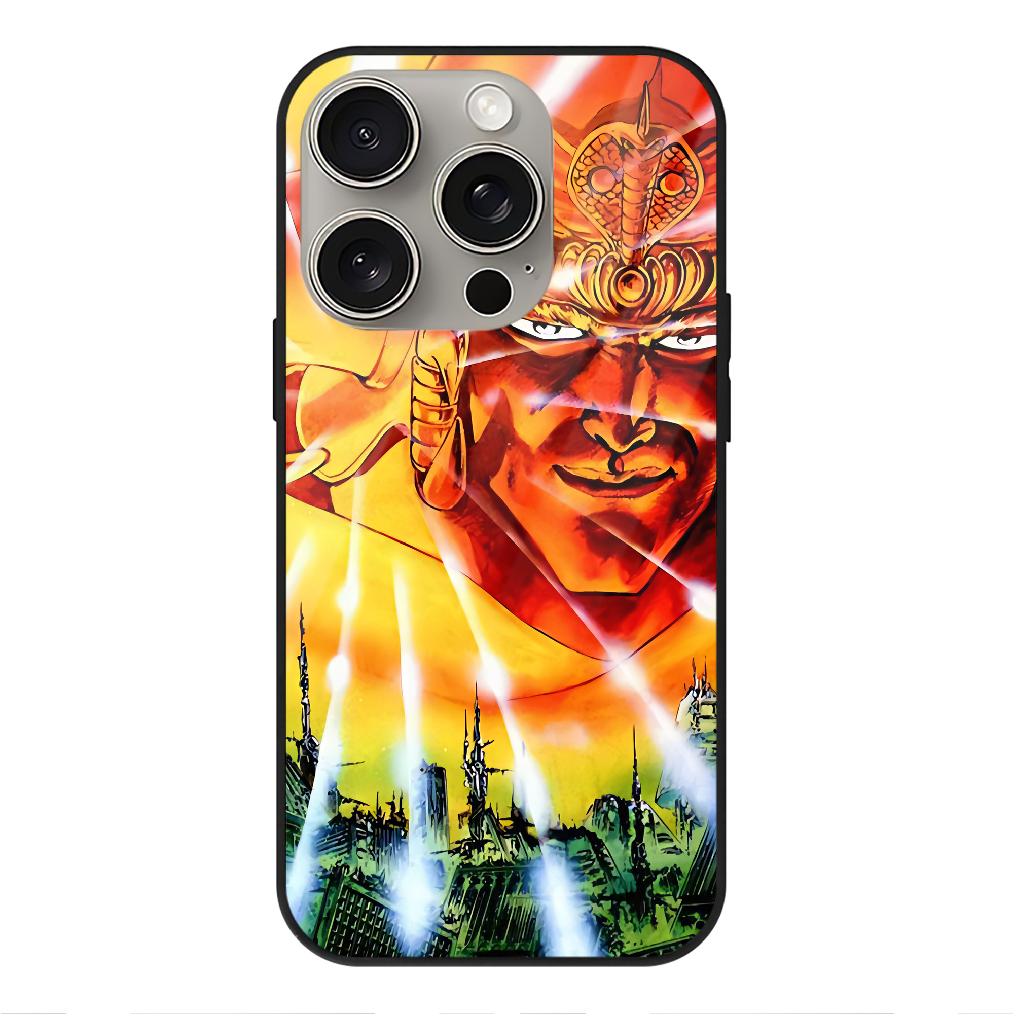 （画像用） 北斗の拳 Fist of the North Star 【iPhone15Pro対応】スマホケース 耐衝撃＆黄変防止 背面ガラス