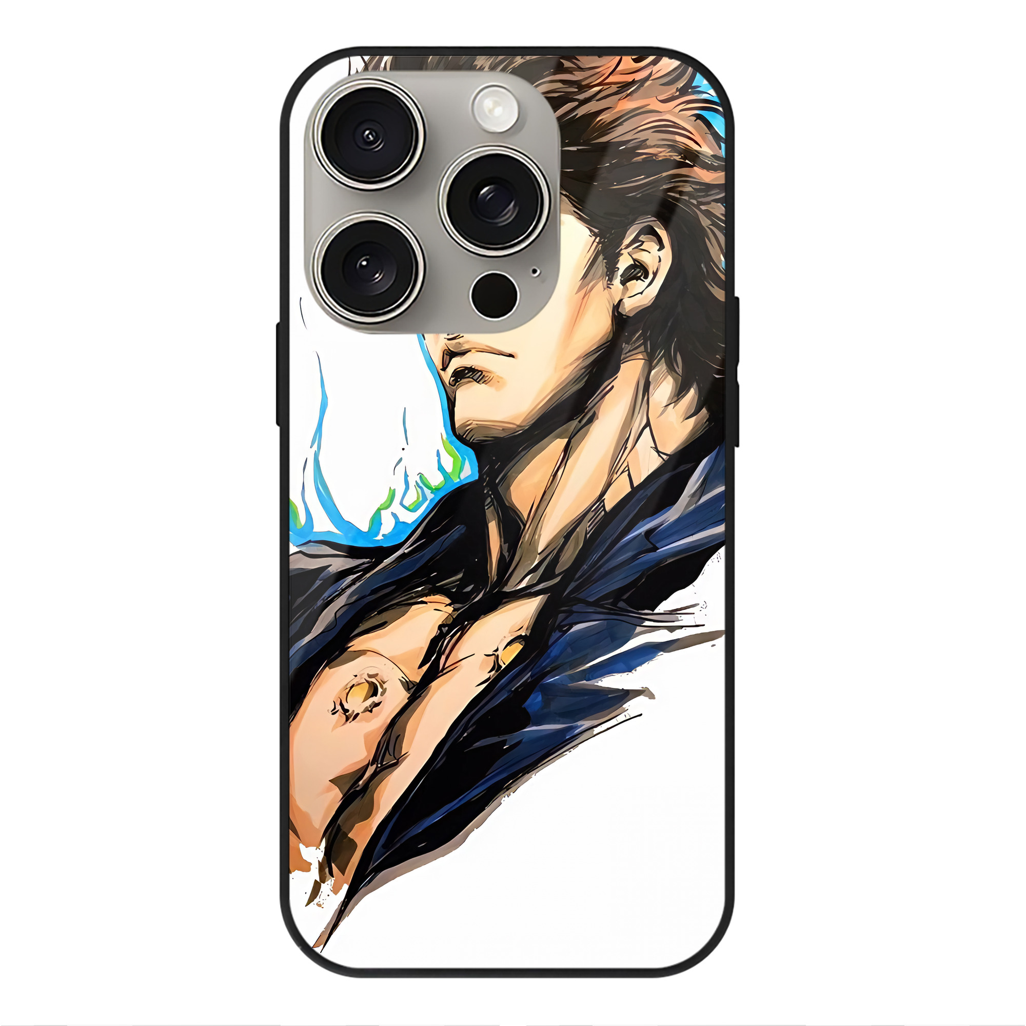 （画像用） 北斗の拳 Fist of the North Star 【iPhone15Pro対応】スマホケース 耐衝撃＆黄変防止 背面ガラス