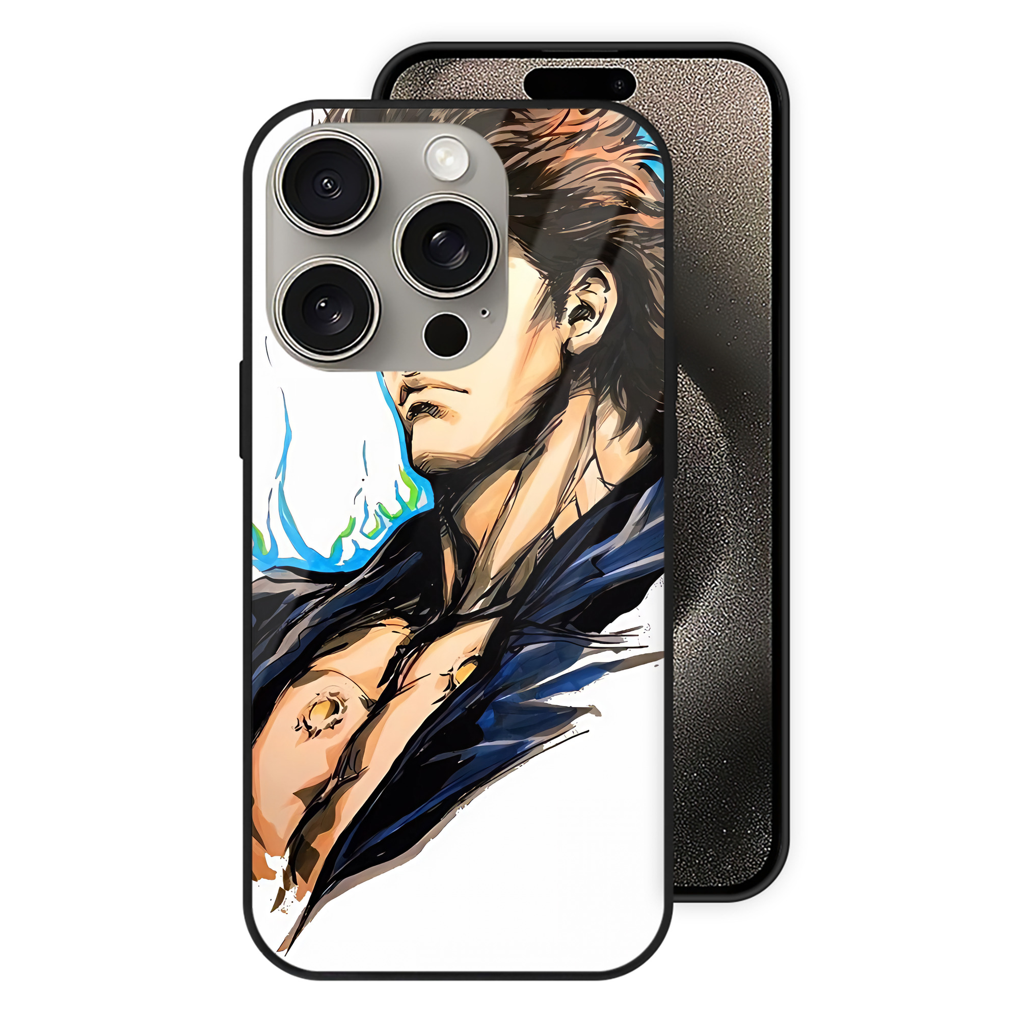 （画像用） 北斗の拳 Fist of the North Star 【iPhone15Pro対応】スマホケース 耐衝撃＆黄変防止 背面ガラス