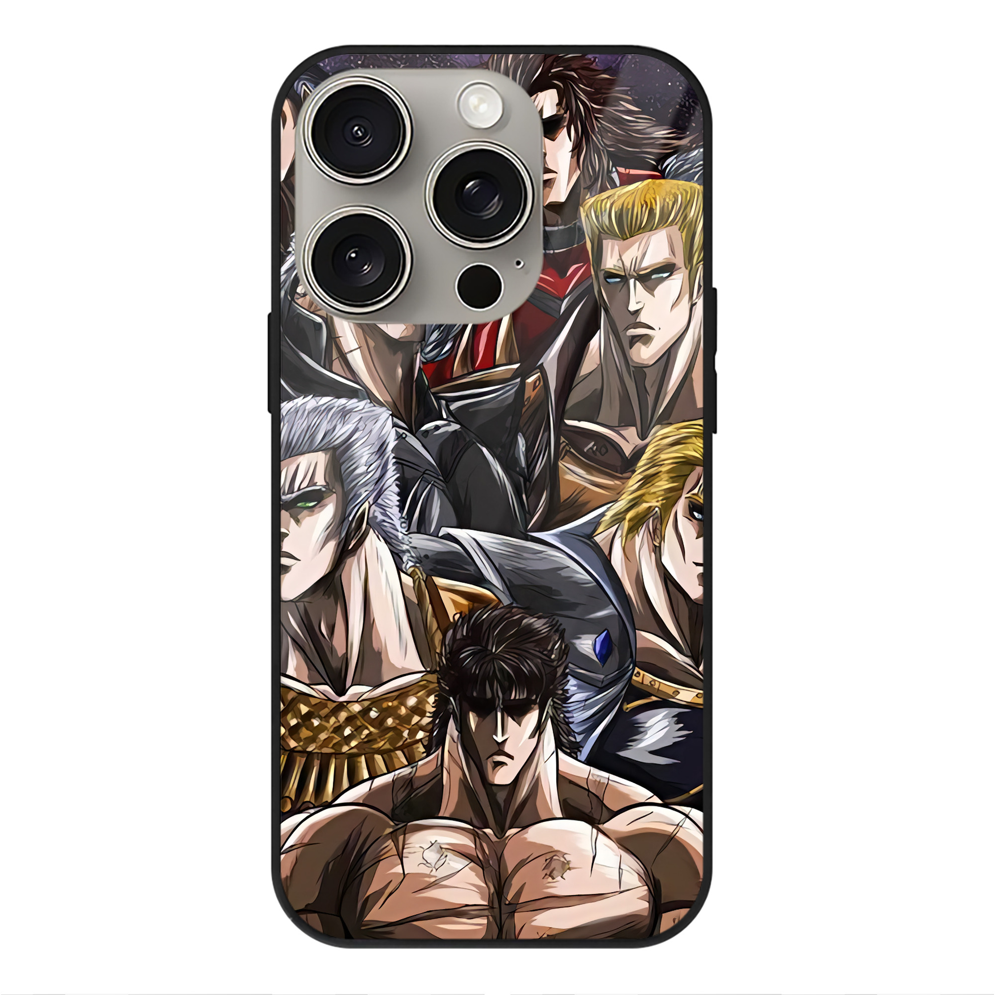 （画像用） 北斗の拳 Fist of the North Star 【iPhone15Pro対応】スマホケース 耐衝撃＆黄変防止 背面ガラス