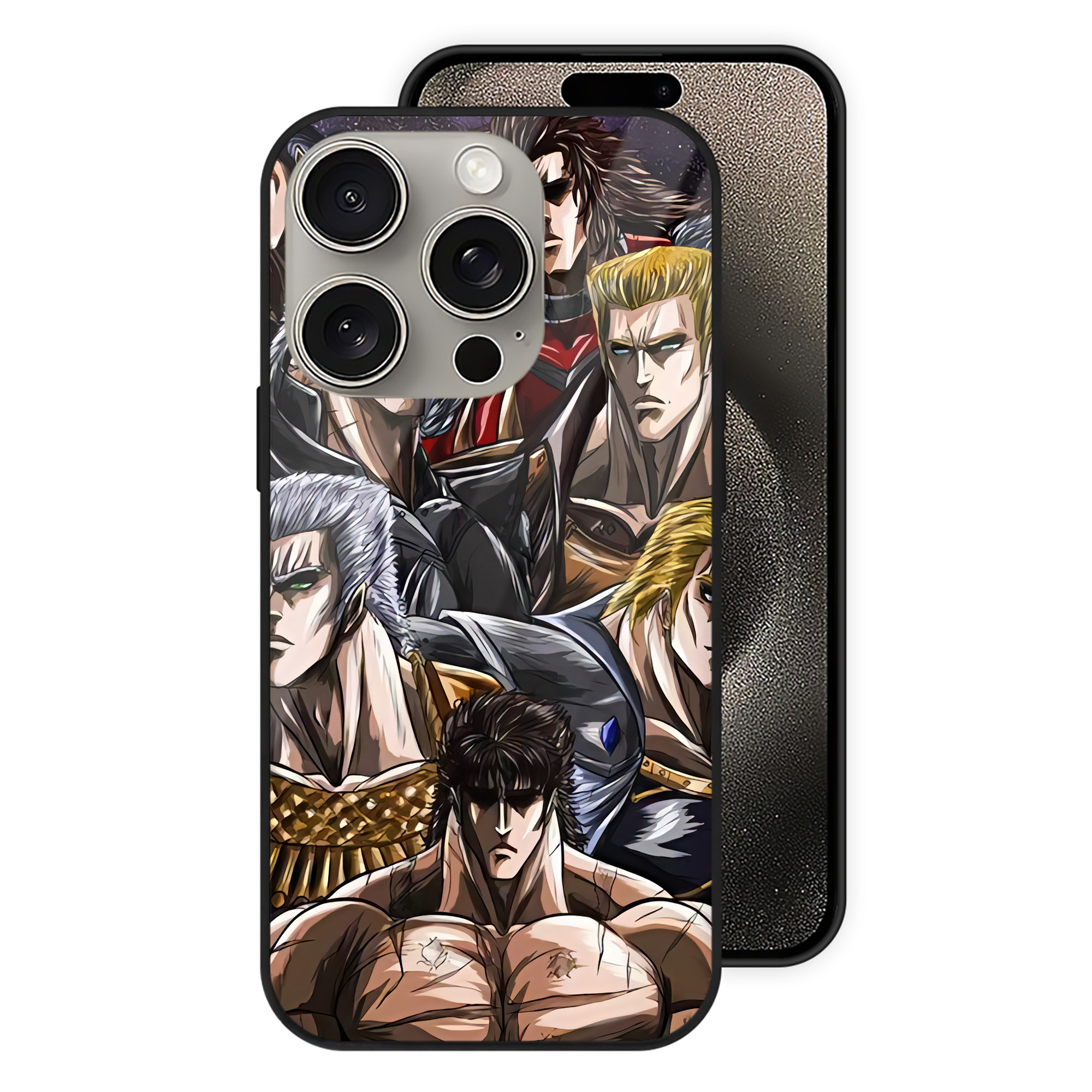 （画像用） 北斗の拳 Fist of the North Star 【iPhone15Pro対応】スマホケース 耐衝撃＆黄変防止 背面ガラス
