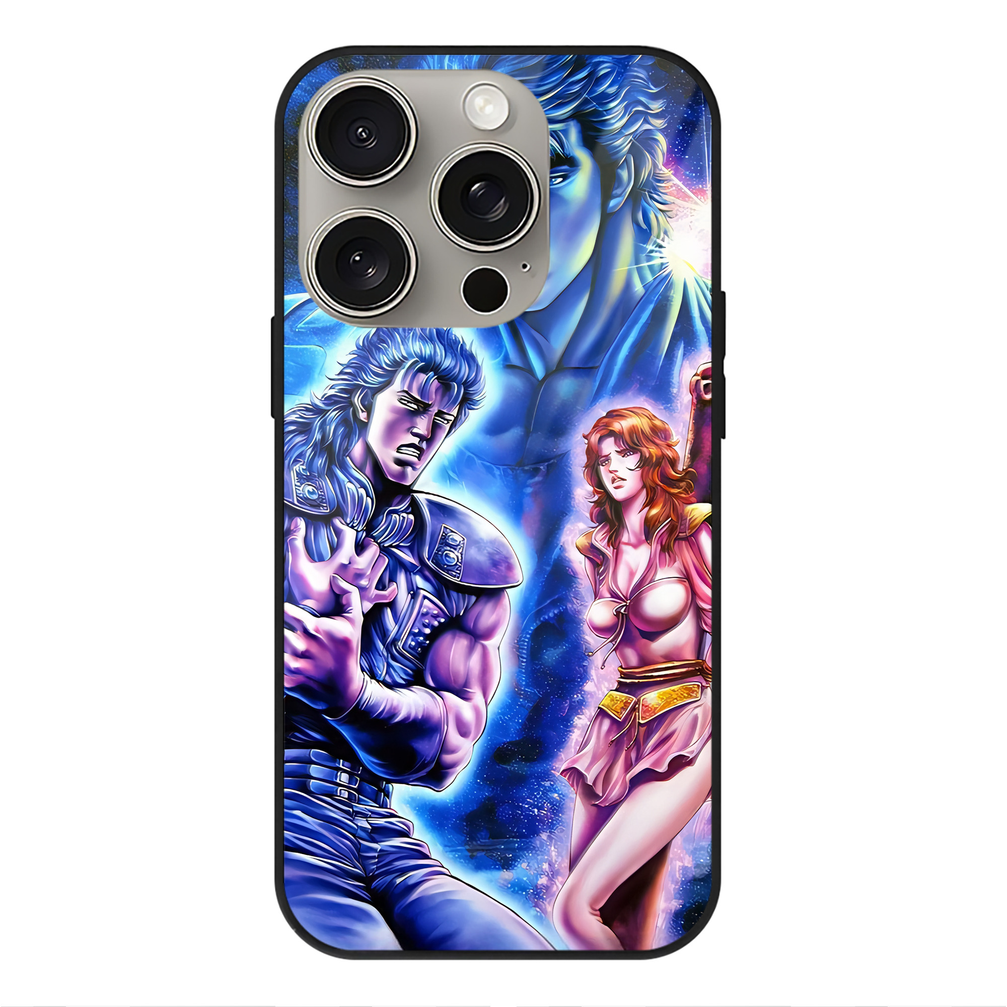 （画像用） 北斗の拳 Fist of the North Star 【iPhone15Pro対応】スマホケース 耐衝撃＆黄変防止 背面ガラス