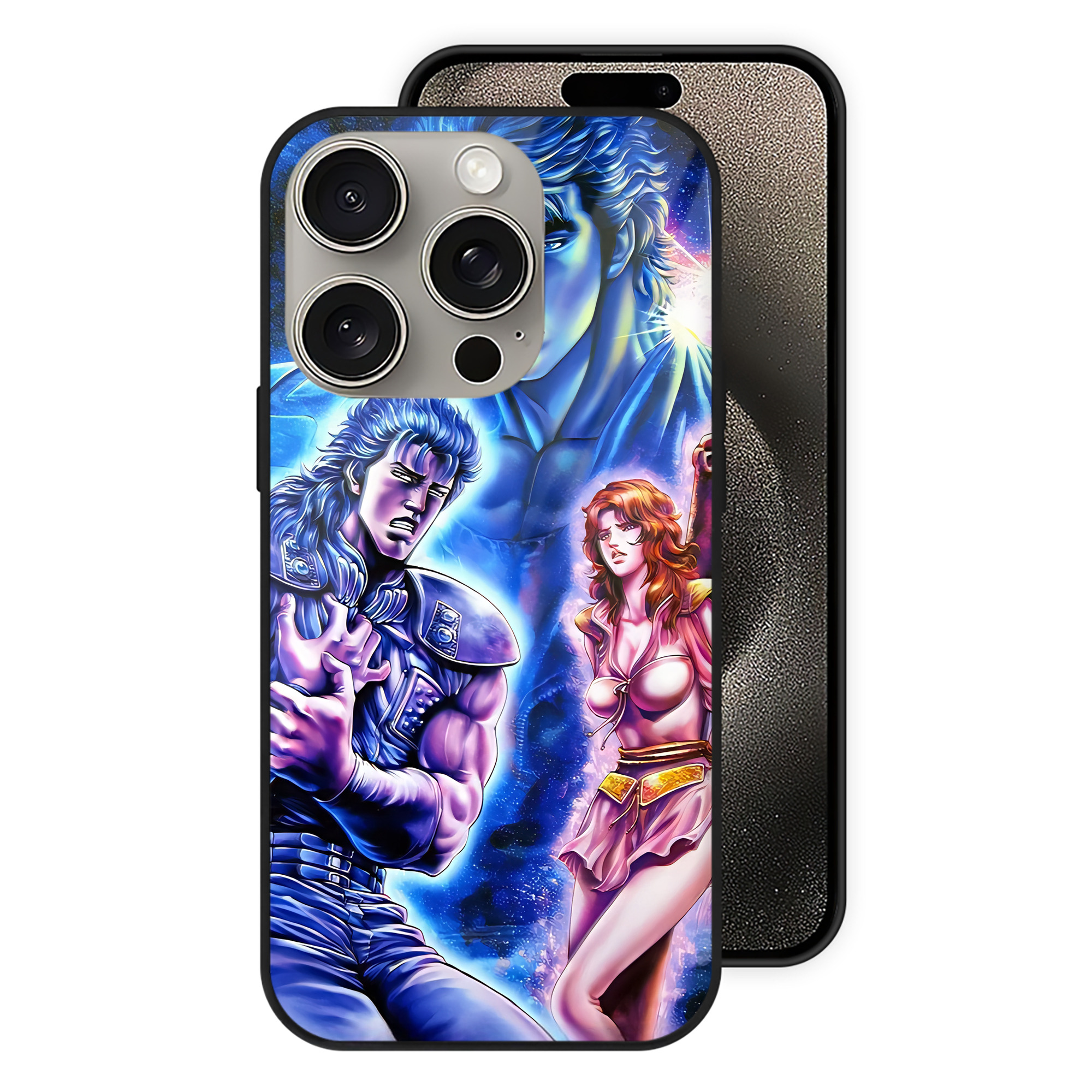 （画像用） 北斗の拳 Fist of the North Star 【iPhone15Pro対応】スマホケース 耐衝撃＆黄変防止 背面ガラス