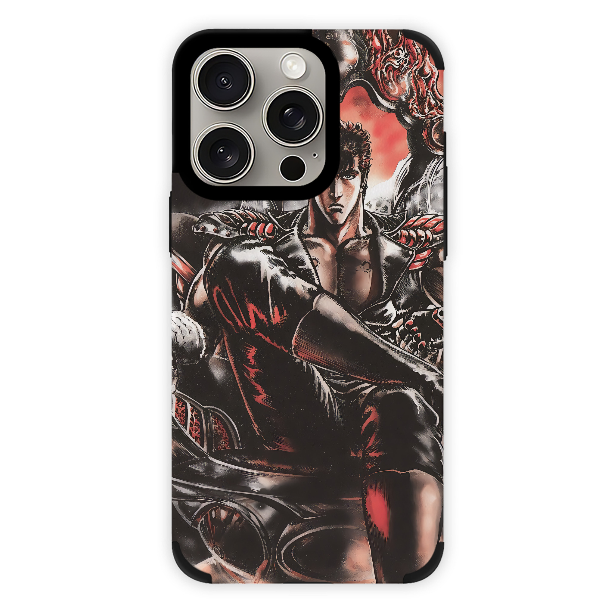（画像用） 北斗の拳 Fist of the North Star 【iPhone15ProMax対応】 PUレザー スマホケース 耐衝撃＆黄変防止
