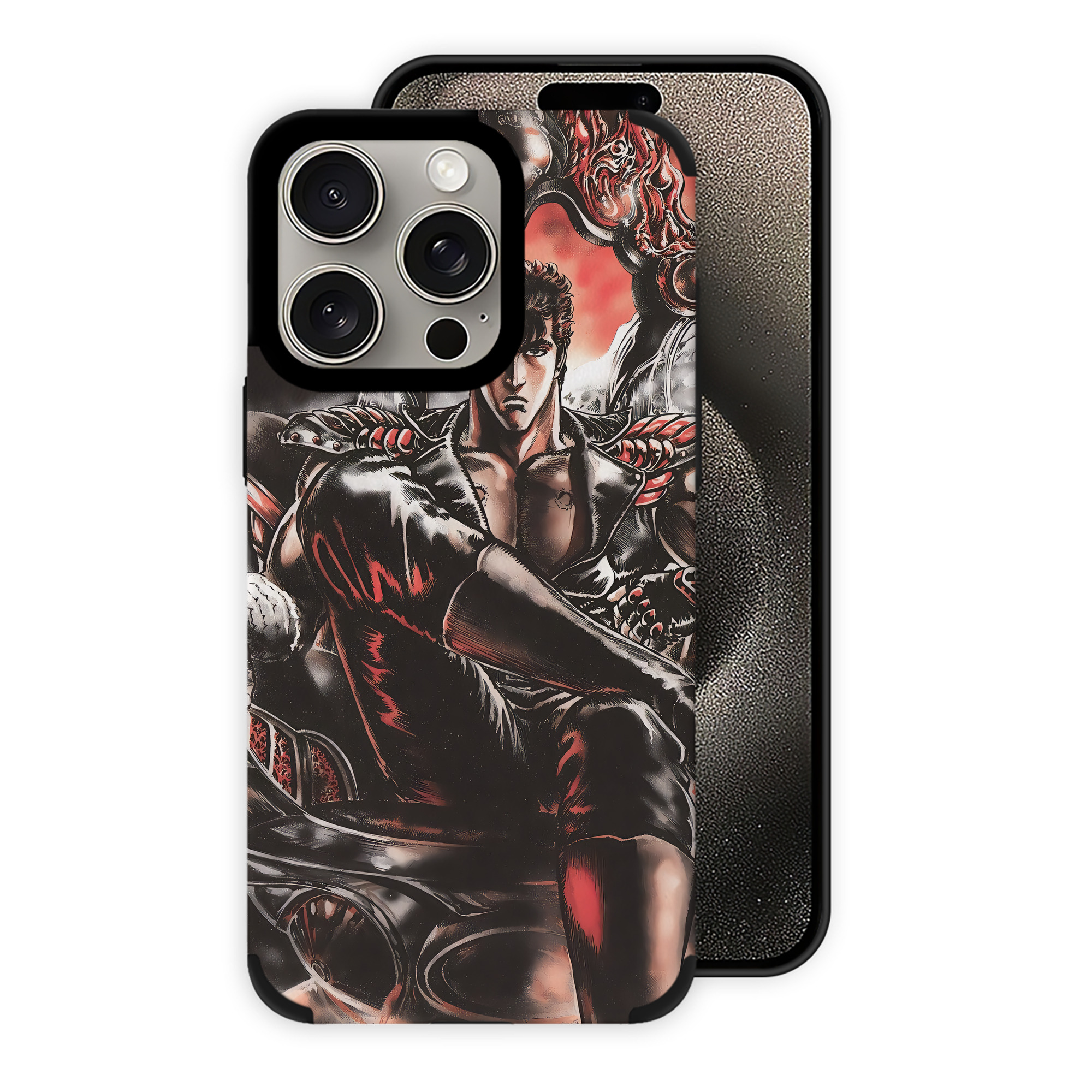 （画像用） 北斗の拳 Fist of the North Star 【iPhone15ProMax対応】 PUレザー スマホケース 耐衝撃＆黄変防止