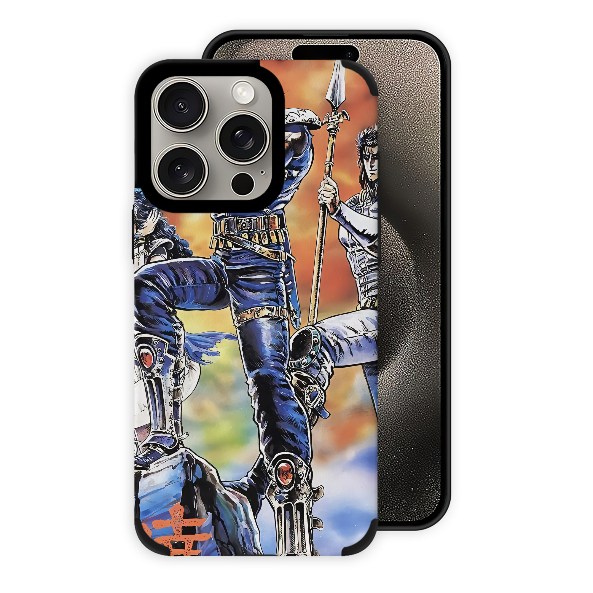 （画像用） 北斗の拳 Fist of the North Star 【iPhone15ProMax対応】 PUレザー スマホケース 耐衝撃＆黄変防止