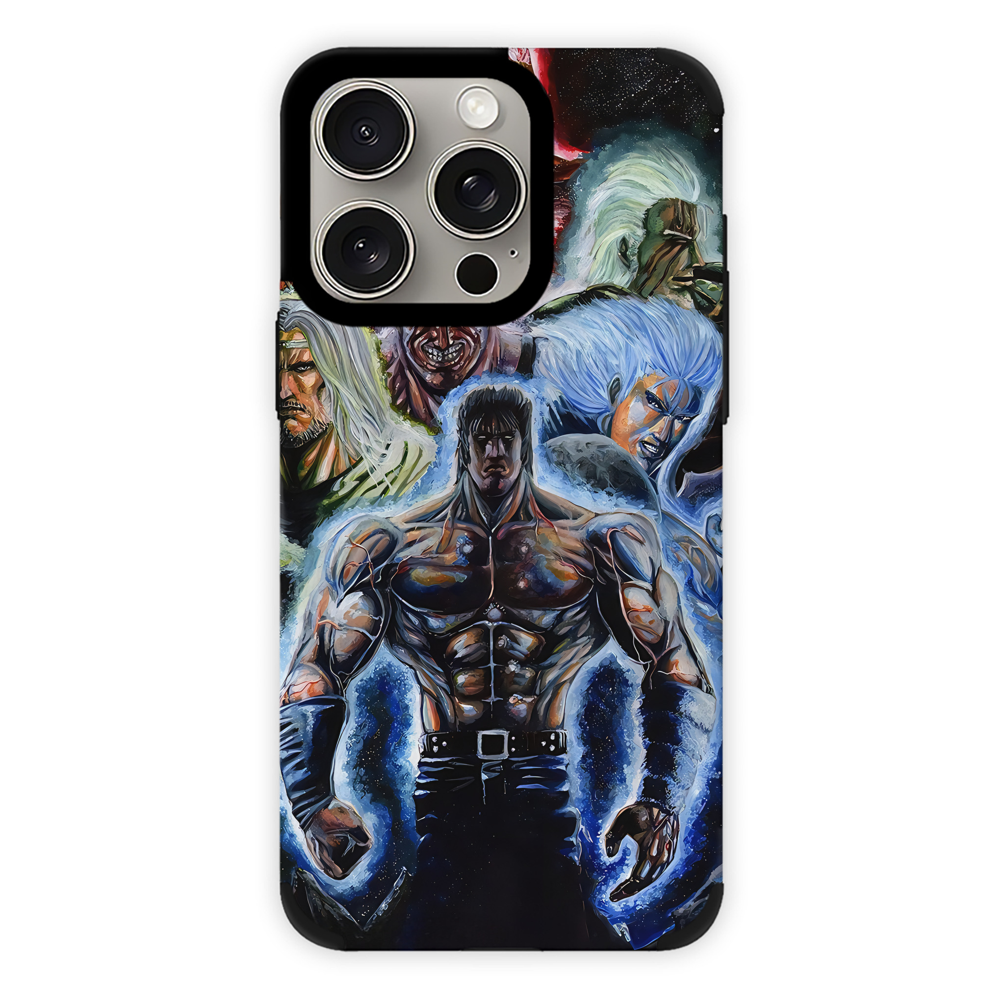 （画像用） 北斗の拳 Fist of the North Star 【iPhone15ProMax対応】 PUレザー スマホケース 耐衝撃＆黄変防止