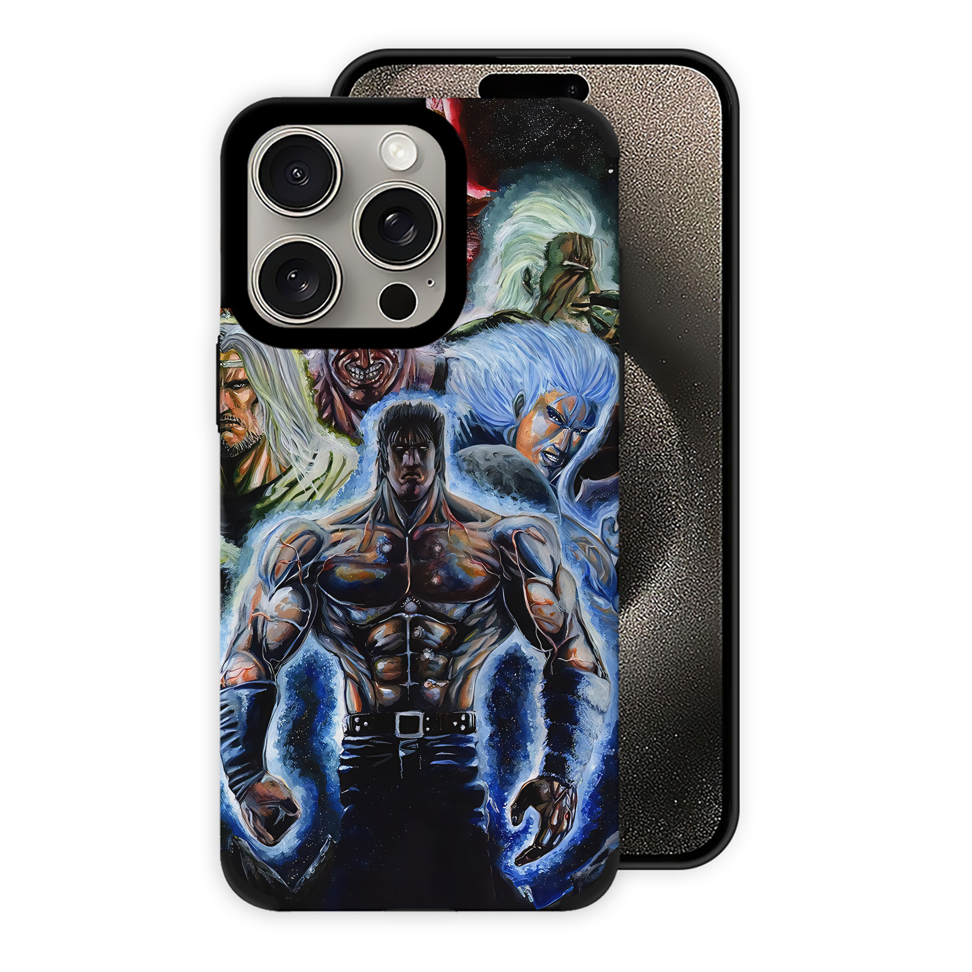 （画像用） 北斗の拳 Fist of the North Star 【iPhone15ProMax対応】 PUレザー スマホケース 耐衝撃＆黄変防止