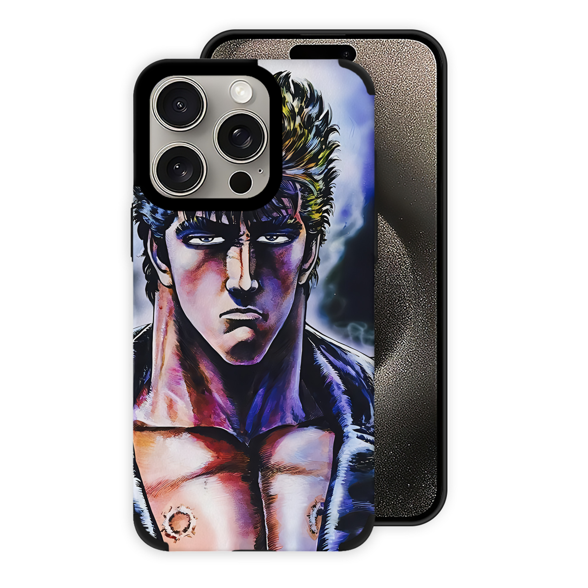 （画像用） 北斗の拳 Fist of the North Star 【iPhone15ProMax対応】 PUレザー スマホケース 耐衝撃＆黄変防止