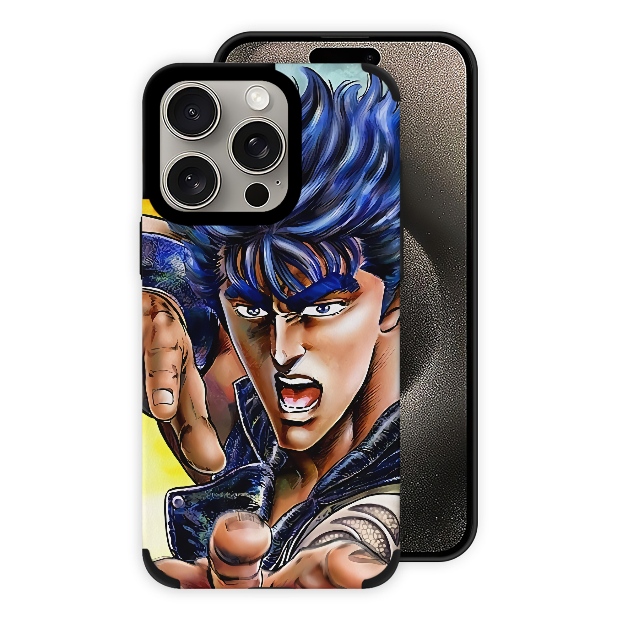 （画像用） 北斗の拳 Fist of the North Star 【iPhone15ProMax対応】 PUレザー スマホケース 耐衝撃＆黄変防止