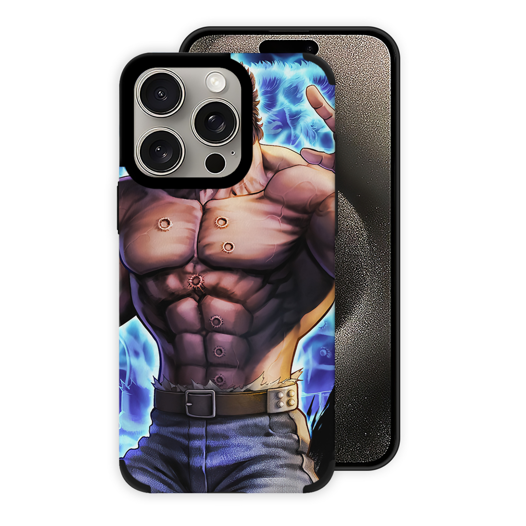 （画像用） 北斗の拳 Fist of the North Star 【iPhone15ProMax対応】 PUレザー スマホケース 耐衝撃＆黄変防止
