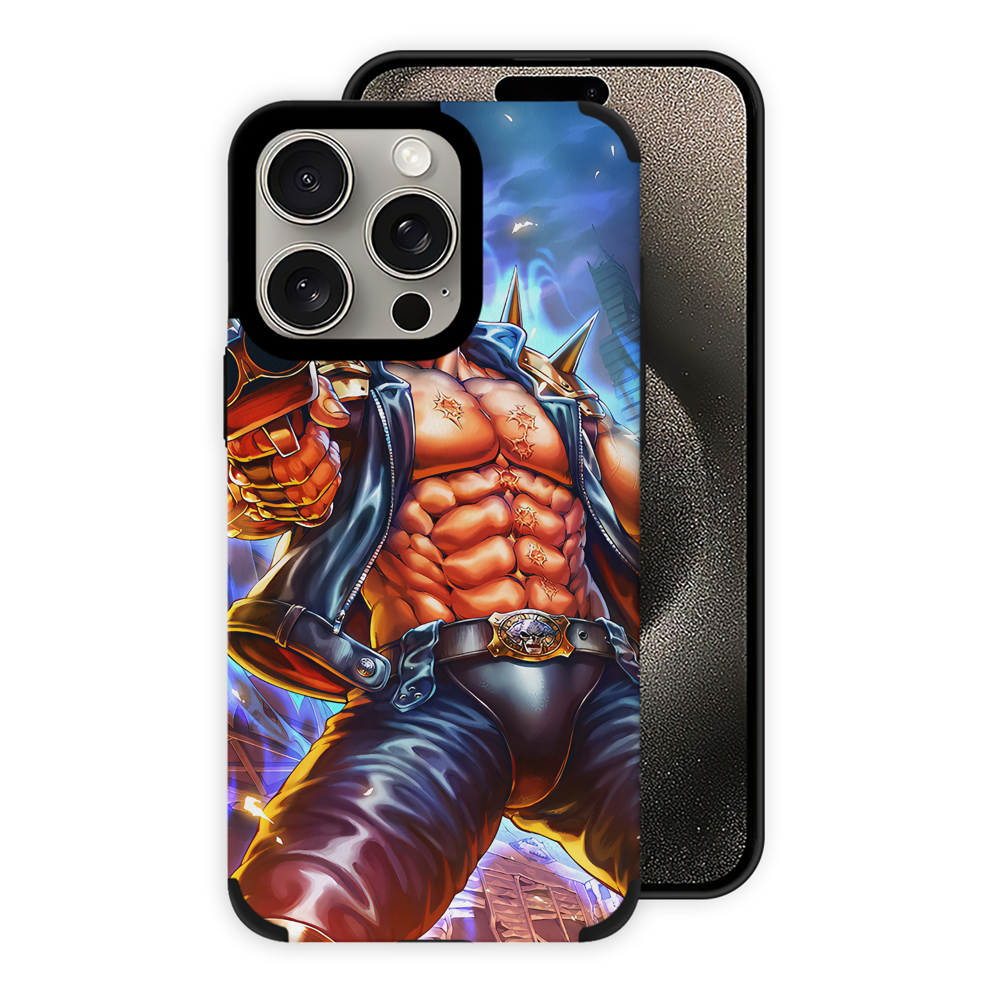（画像用） 北斗の拳 Fist of the North Star 【iPhone15ProMax対応】 PUレザー スマホケース 耐衝撃＆黄変防止
