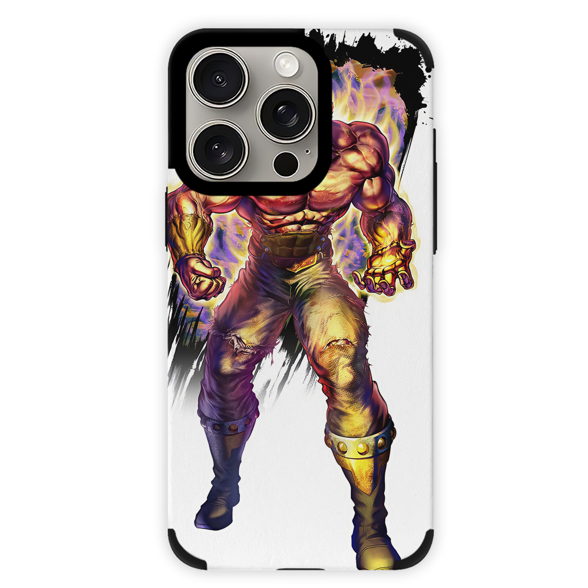 （画像用） 北斗の拳 Fist of the North Star 【iPhone15ProMax対応】 PUレザー スマホケース 耐衝撃＆黄変防止
