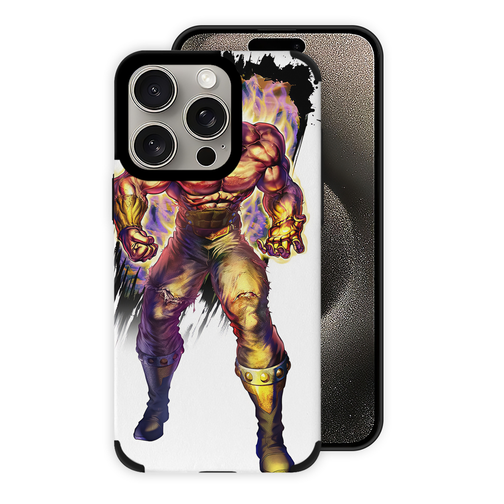 （画像用） 北斗の拳 Fist of the North Star 【iPhone15ProMax対応】 PUレザー スマホケース 耐衝撃＆黄変防止