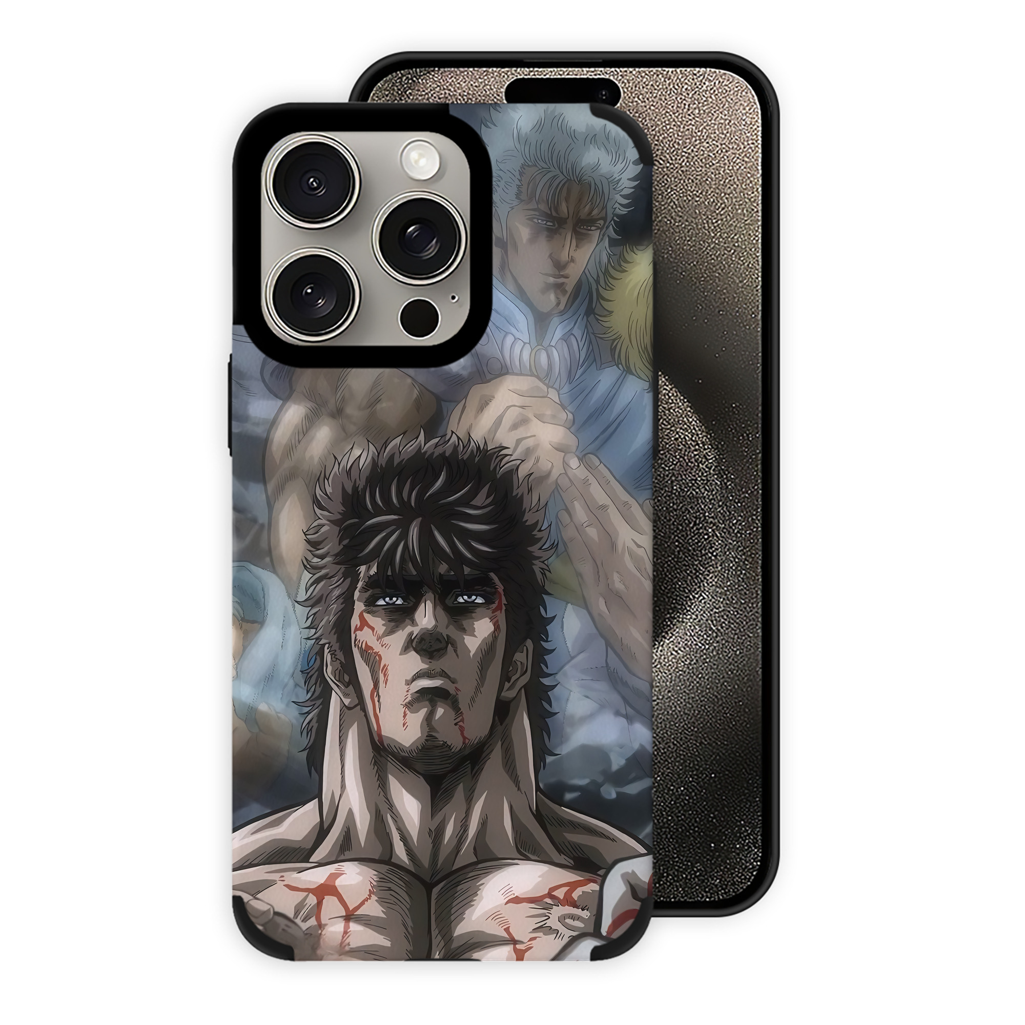 （画像用） 北斗の拳 Fist of the North Star 【iPhone15ProMax対応】 PUレザー スマホケース 耐衝撃＆黄変防止
