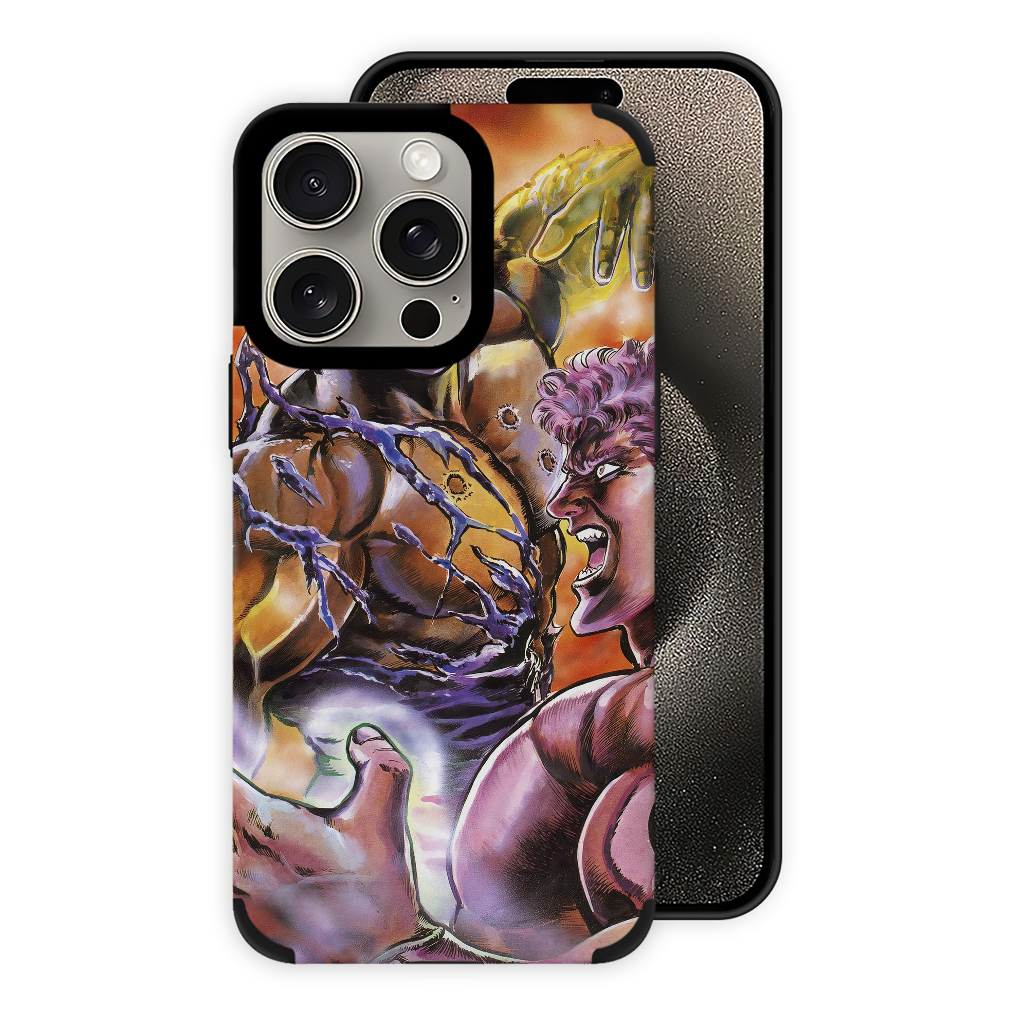 （画像用） 北斗の拳 Fist of the North Star 【iPhone15ProMax対応】 PUレザー スマホケース 耐衝撃＆黄変防止