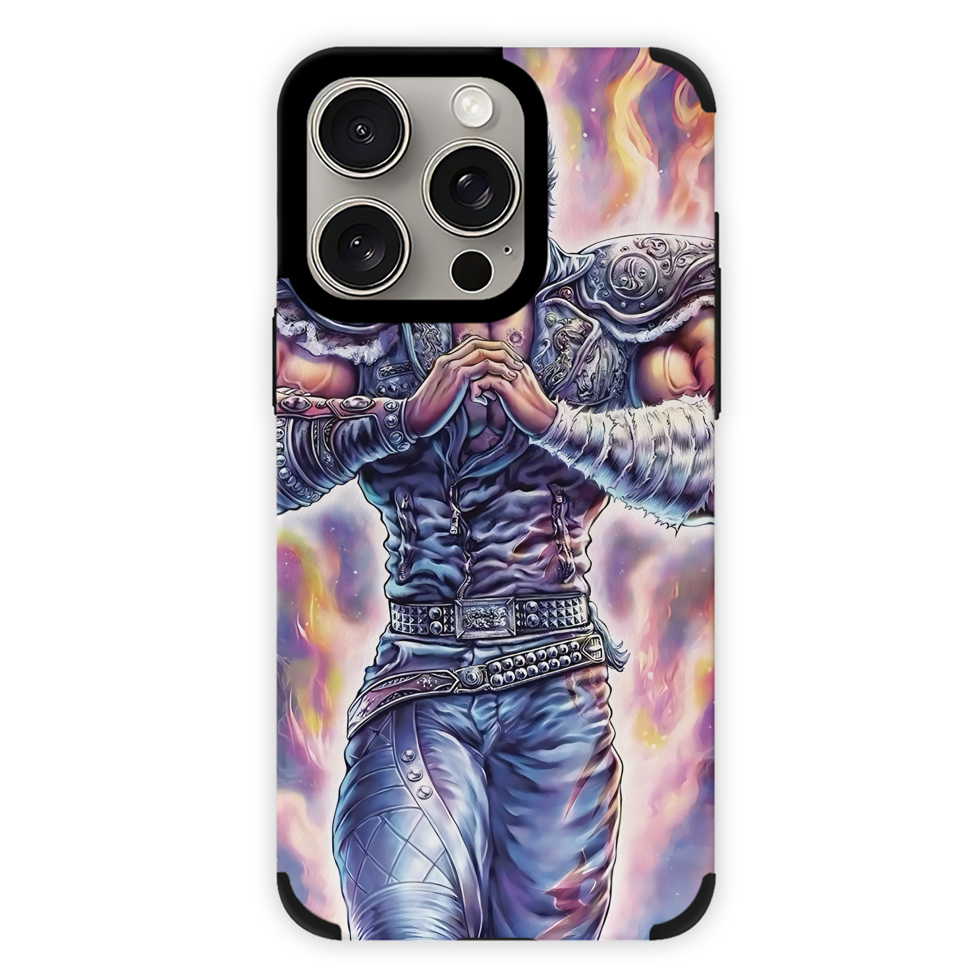 （画像用） 北斗の拳 Fist of the North Star 【iPhone15ProMax対応】 PUレザー スマホケース 耐衝撃＆黄変防止
