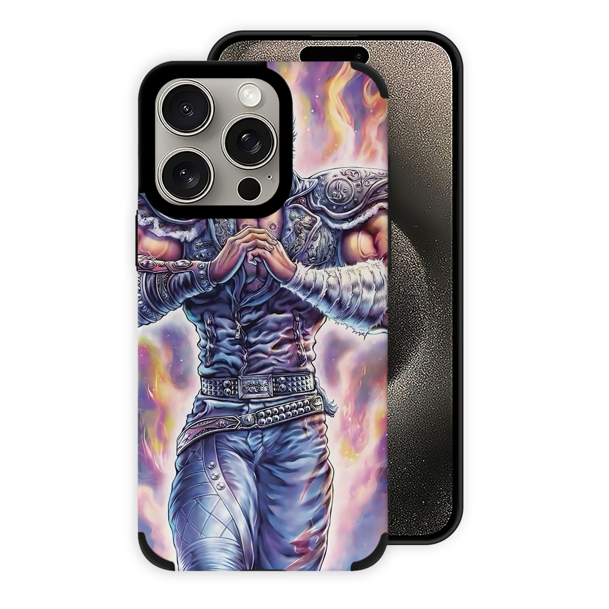 （画像用） 北斗の拳 Fist of the North Star 【iPhone15ProMax対応】 PUレザー スマホケース 耐衝撃＆黄変防止