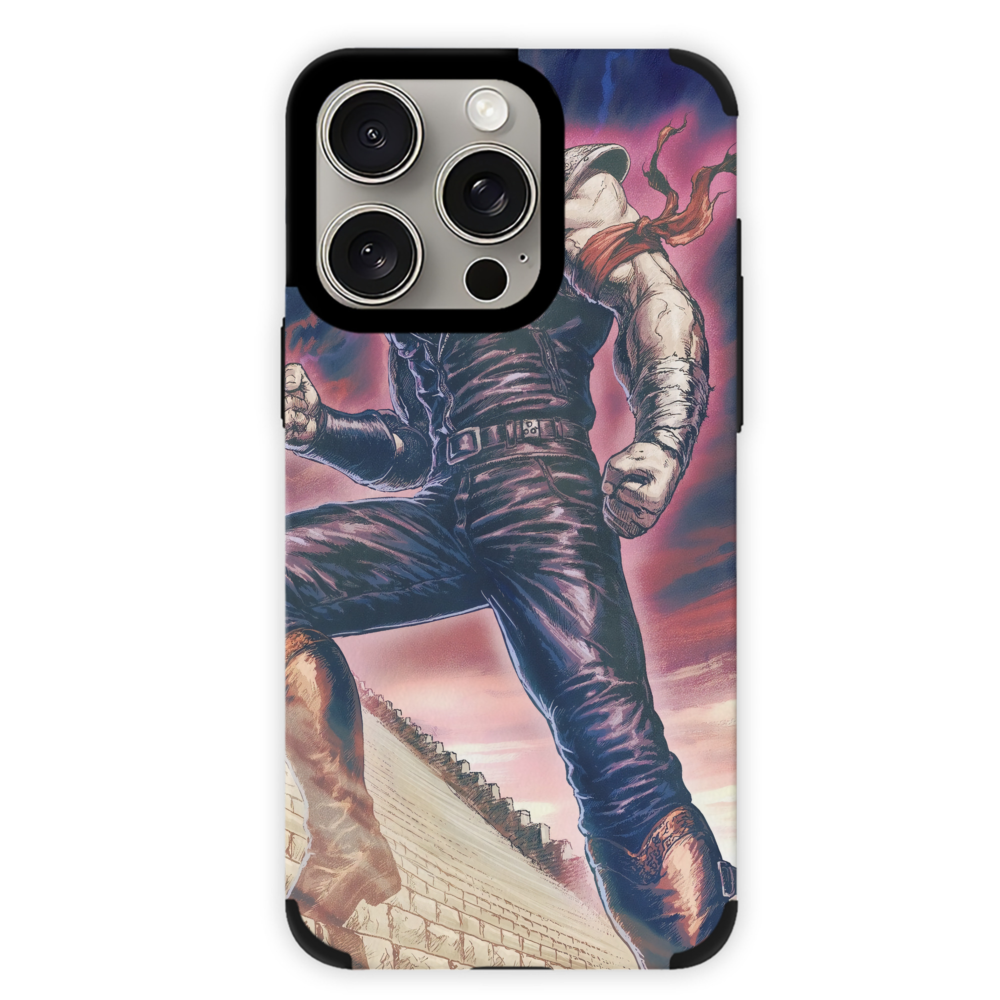 （画像用） 北斗の拳 Fist of the North Star 【iPhone15ProMax対応】 PUレザー スマホケース 耐衝撃＆黄変防止