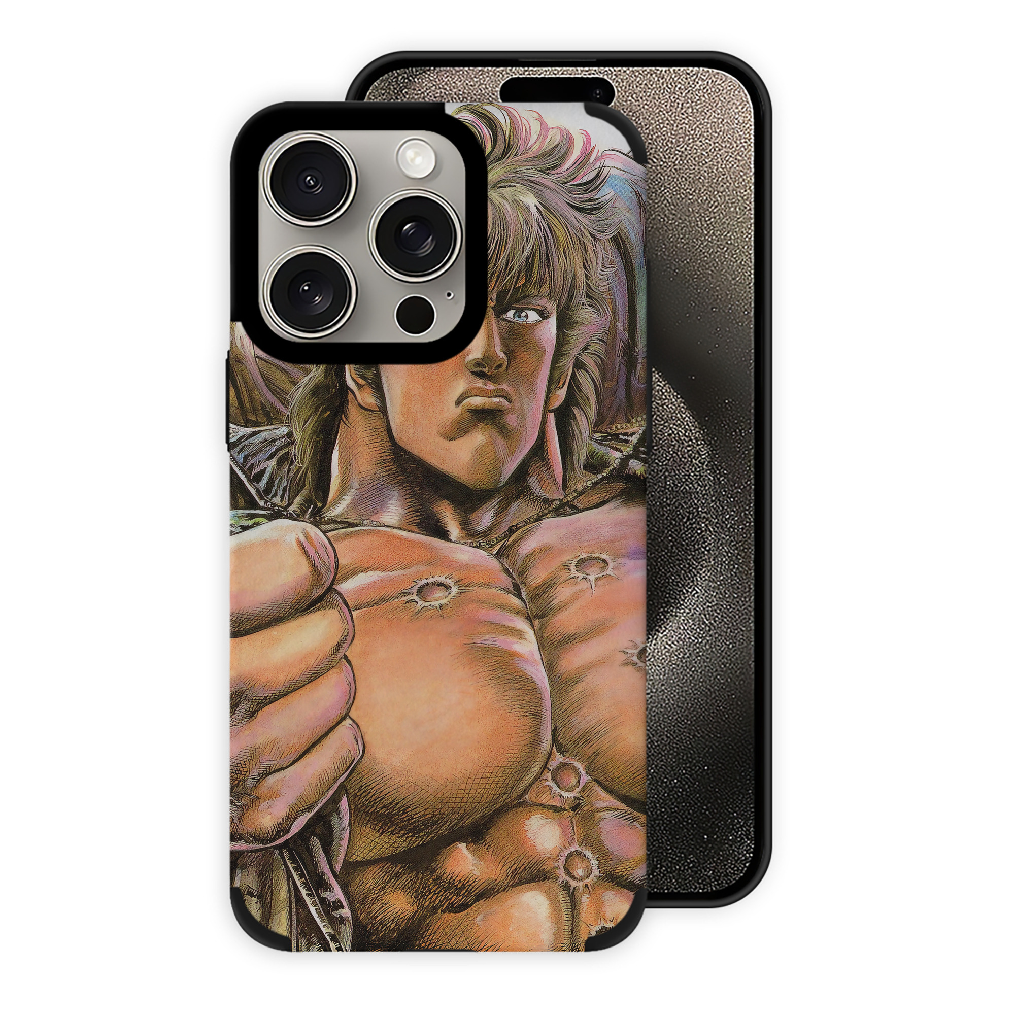 （画像用） 北斗の拳 Fist of the North Star 【iPhone15ProMax対応】 PUレザー スマホケース 耐衝撃＆黄変防止