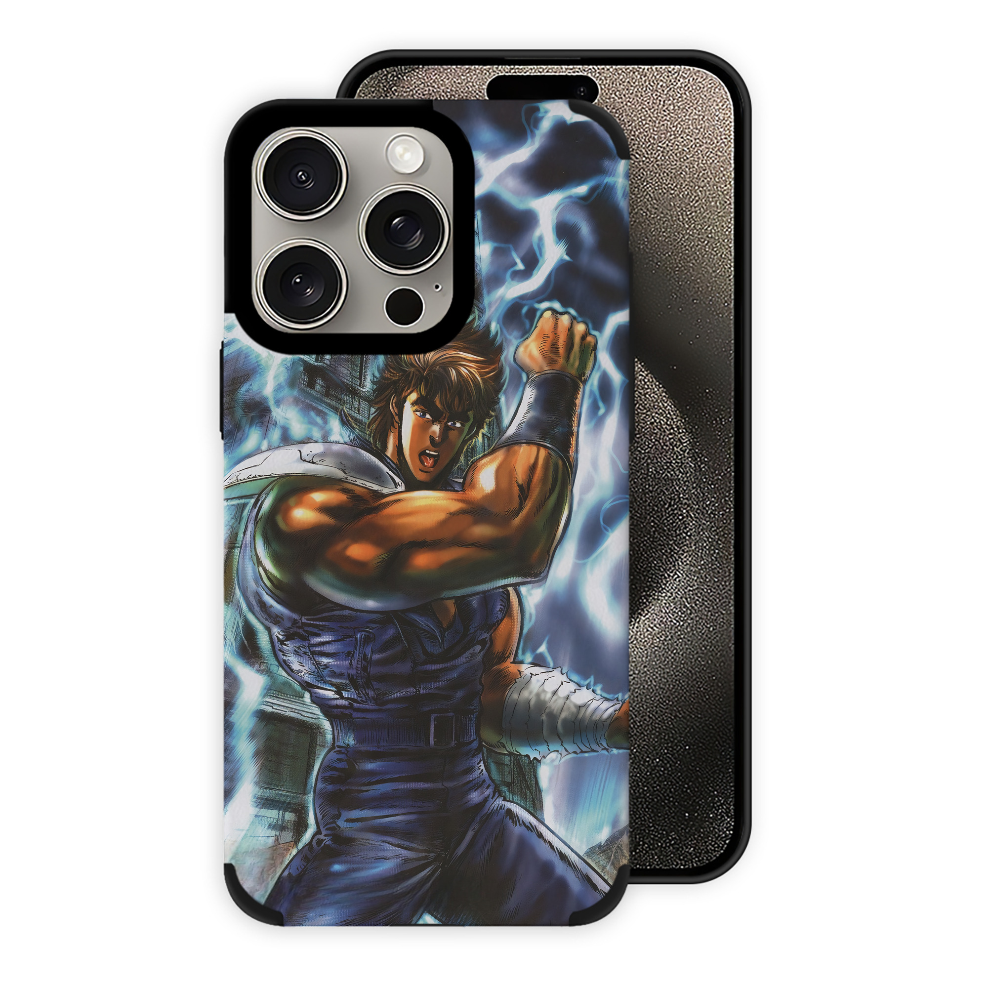 （画像用） 北斗の拳 Fist of the North Star 【iPhone15ProMax対応】 PUレザー スマホケース 耐衝撃＆黄変防止