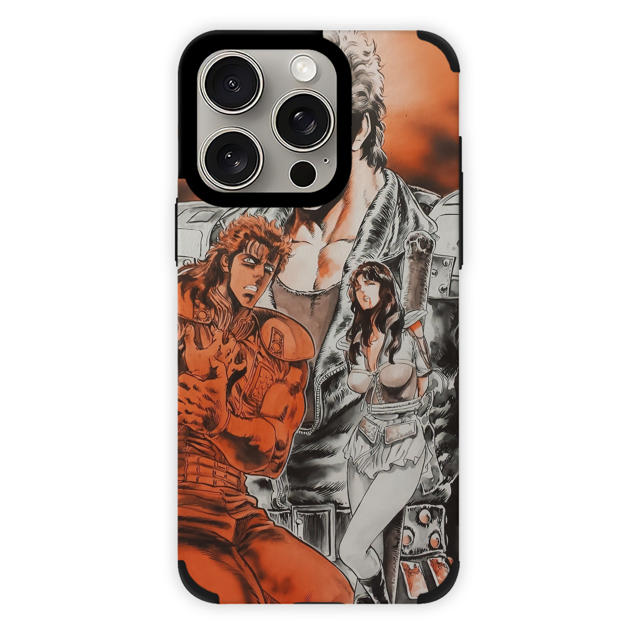 （画像用） 北斗の拳 Fist of the North Star 【iPhone15ProMax対応】 PUレザー スマホケース 耐衝撃＆黄変防止