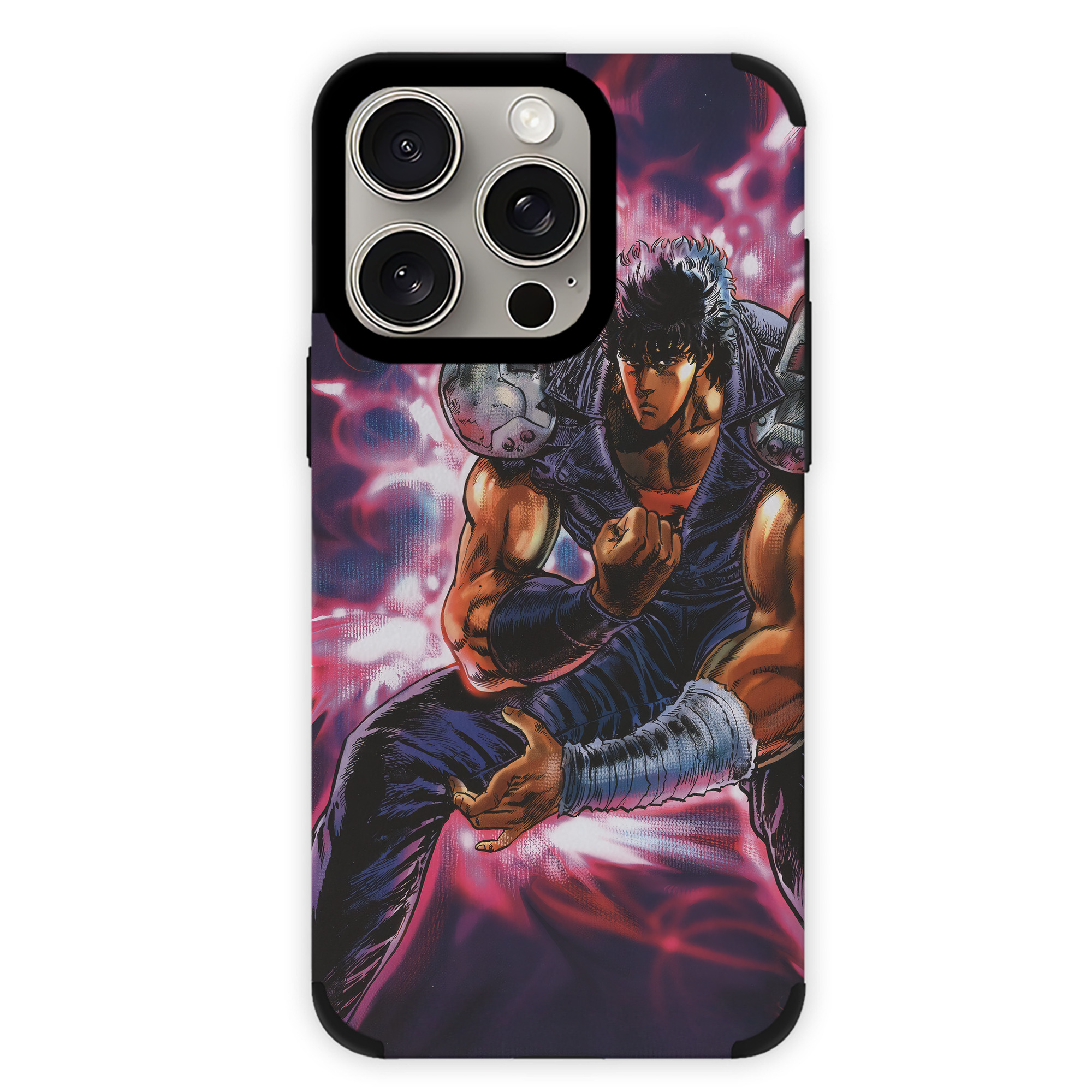 （画像用） 北斗の拳 Fist of the North Star 【iPhone15ProMax対応】 PUレザー スマホケース 耐衝撃＆黄変防止