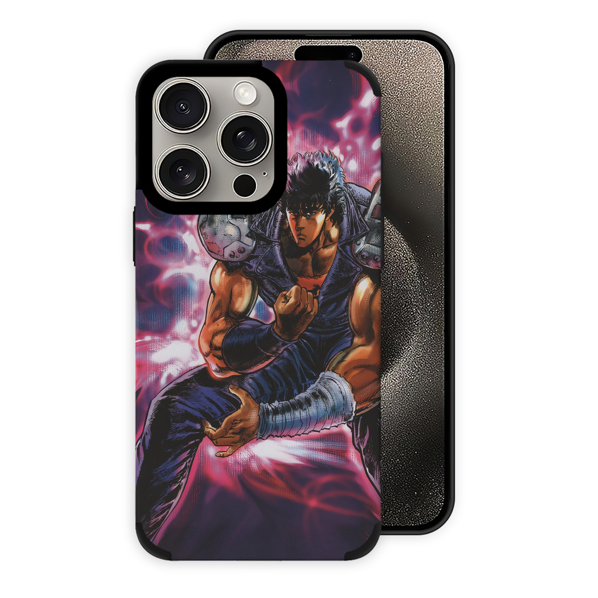 （画像用） 北斗の拳 Fist of the North Star 【iPhone15ProMax対応】 PUレザー スマホケース 耐衝撃＆黄変防止