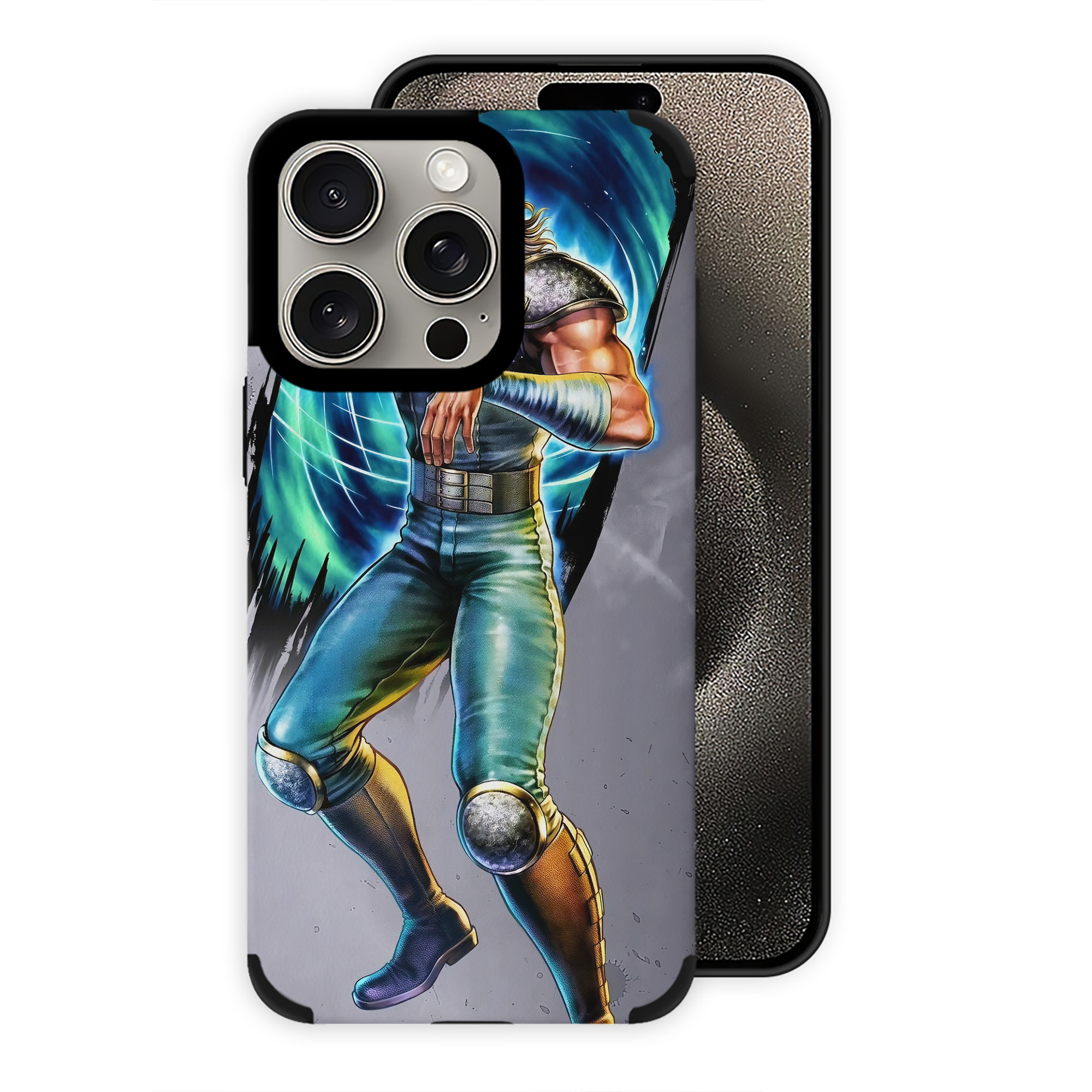 （画像用） 北斗の拳 Fist of the North Star 【iPhone15ProMax対応】 PUレザー スマホケース 耐衝撃＆黄変防止