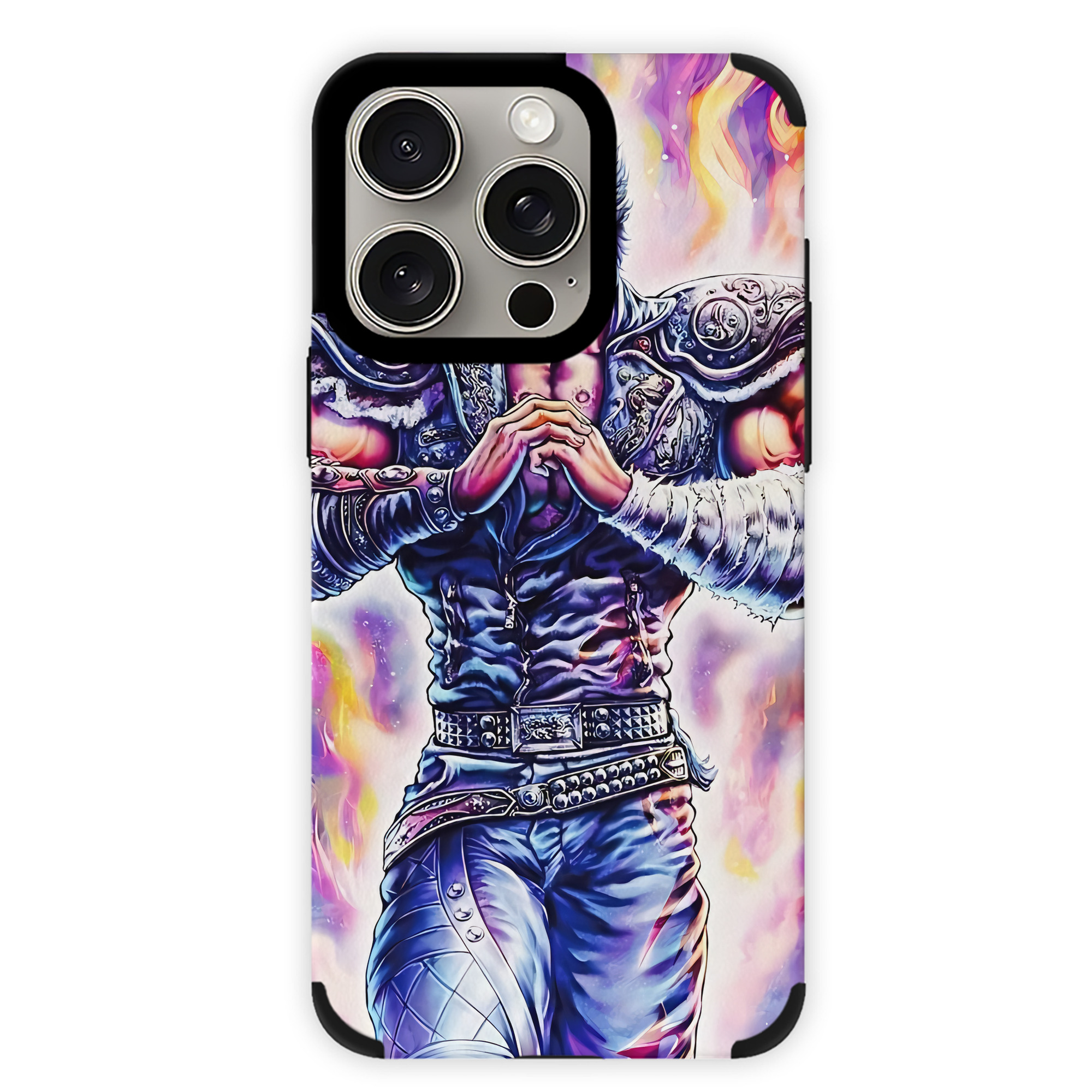 （画像用） 北斗の拳 Fist of the North Star 【iPhone15ProMax対応】 PUレザー スマホケース 耐衝撃＆黄変防止