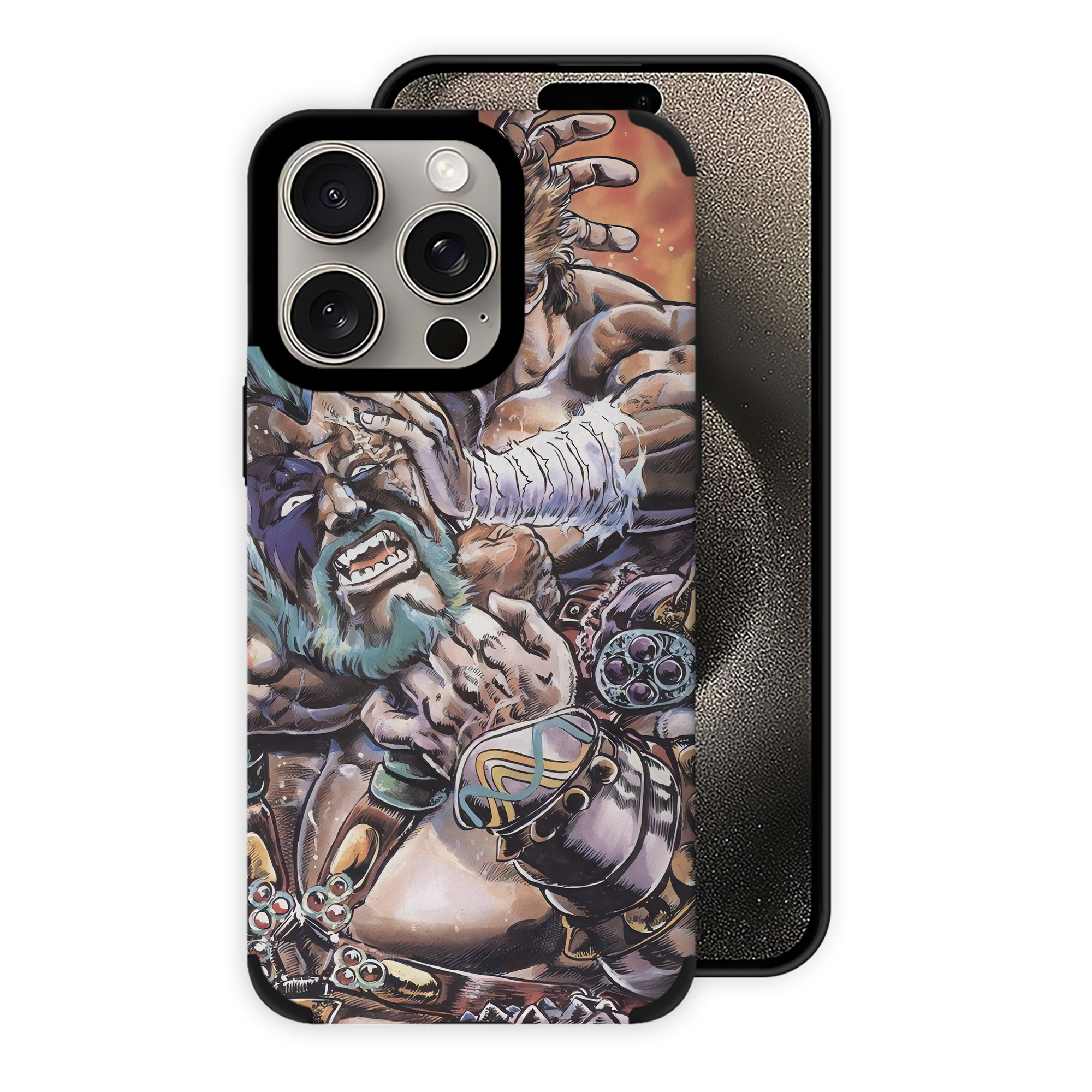 （画像用） 北斗の拳 Fist of the North Star 【iPhone15ProMax対応】 PUレザー スマホケース 耐衝撃＆黄変防止