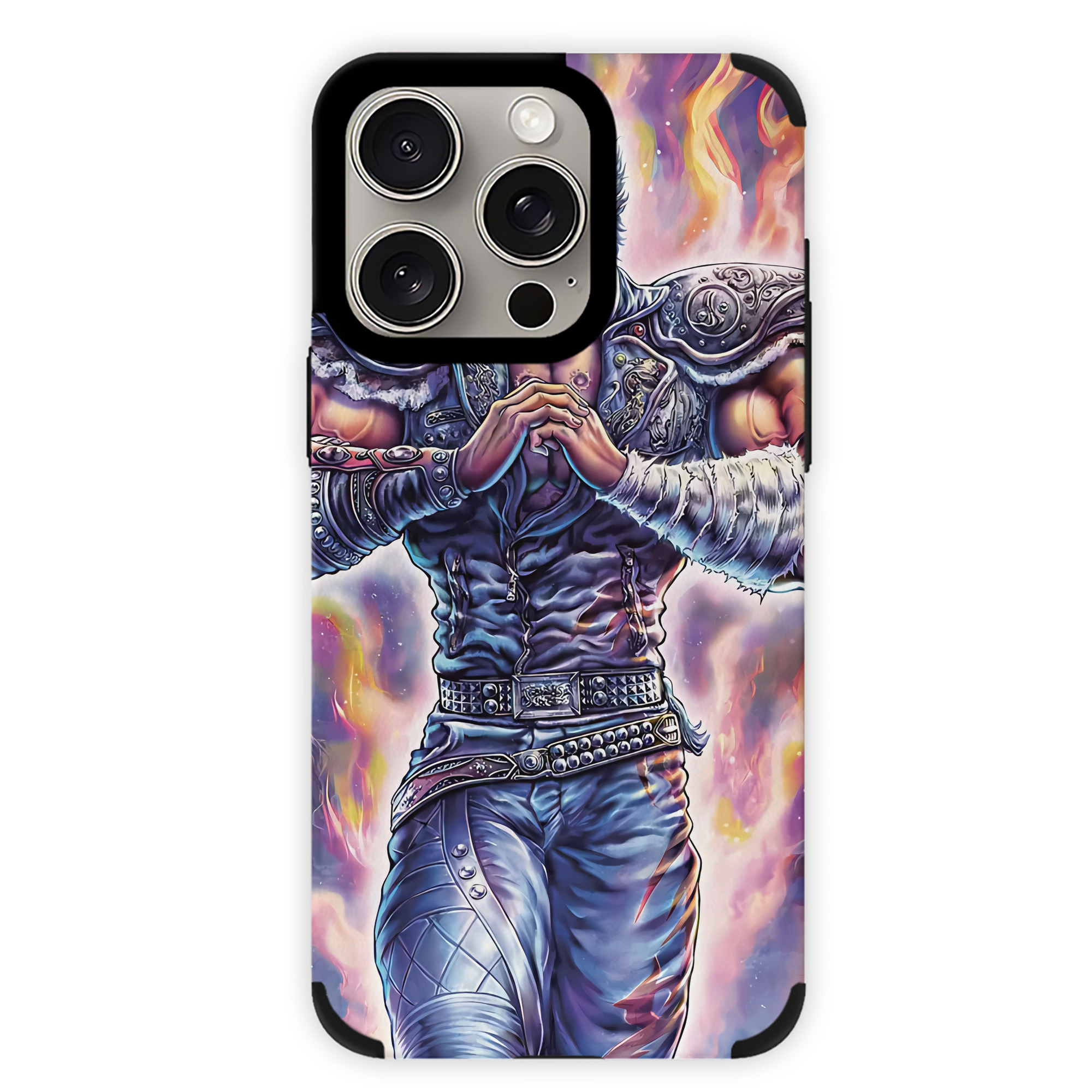 （画像用） 北斗の拳 Fist of the North Star 【iPhone15ProMax対応】 PUレザー スマホケース 耐衝撃＆黄変防止