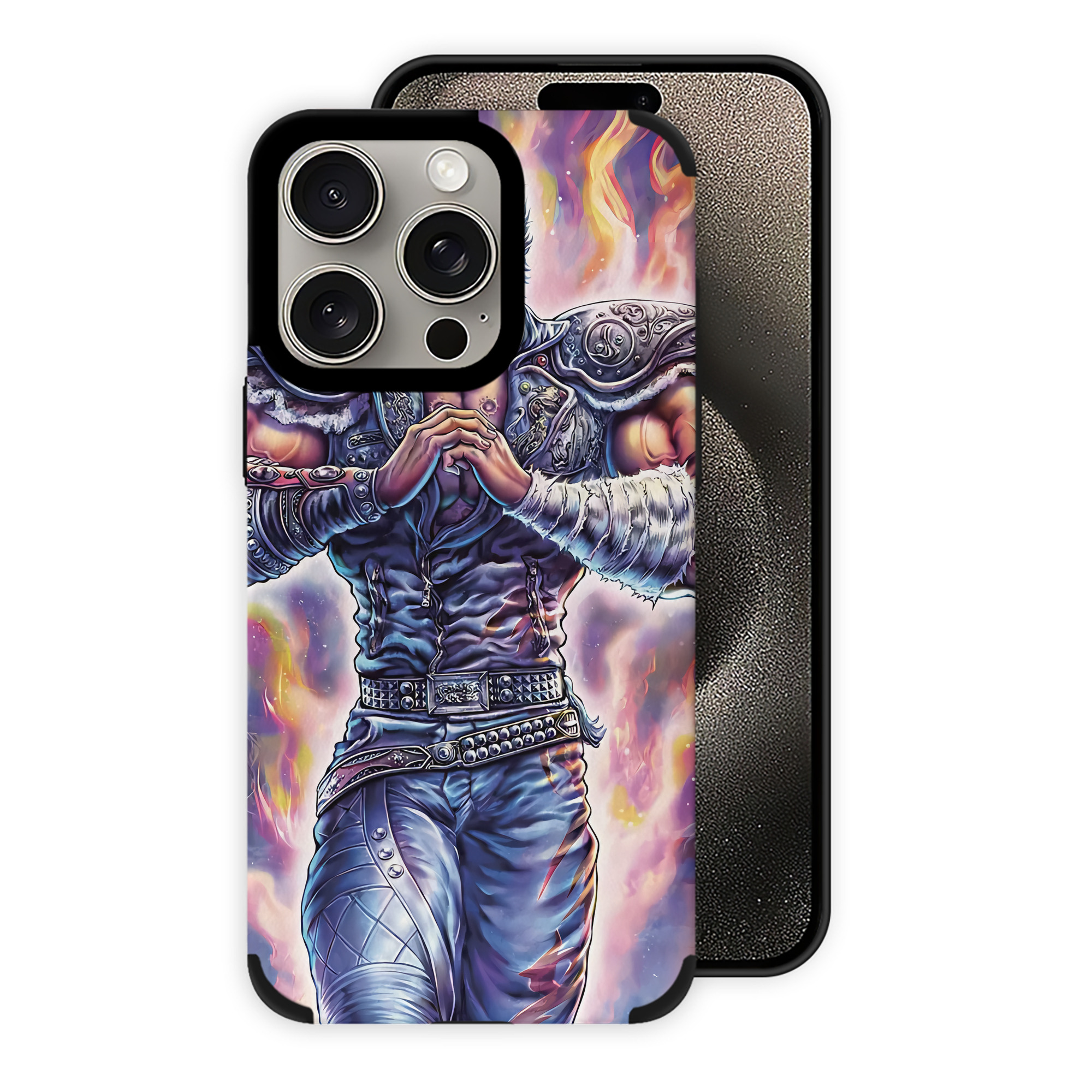 （画像用） 北斗の拳 Fist of the North Star 【iPhone15ProMax対応】 PUレザー スマホケース 耐衝撃＆黄変防止