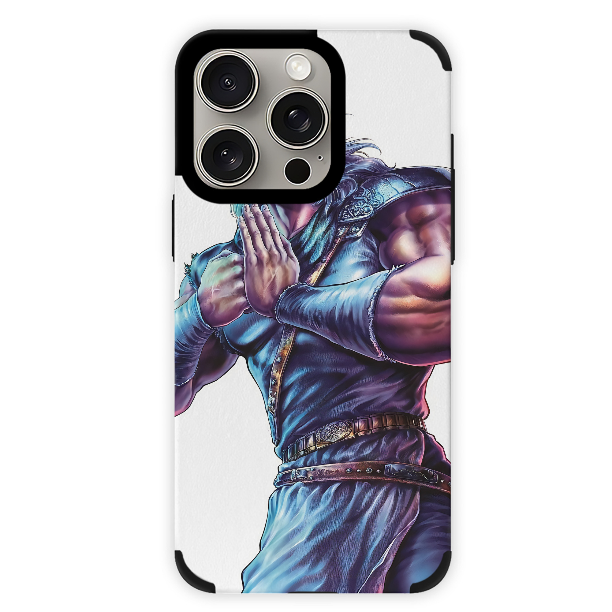 （画像用） 北斗の拳 Fist of the North Star 【iPhone15ProMax対応】 PUレザー スマホケース 耐衝撃＆黄変防止