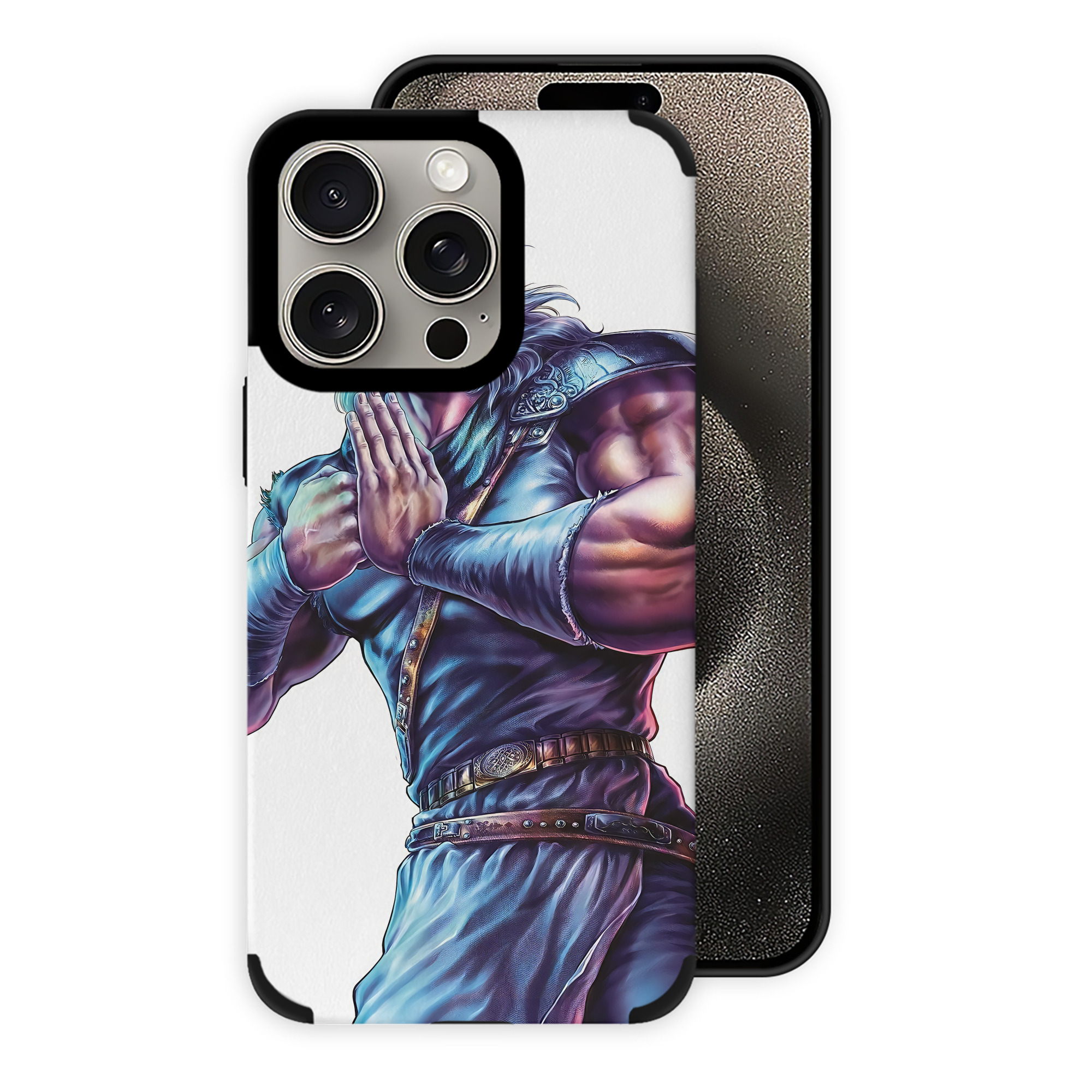 （画像用） 北斗の拳 Fist of the North Star 【iPhone15ProMax対応】 PUレザー スマホケース 耐衝撃＆黄変防止