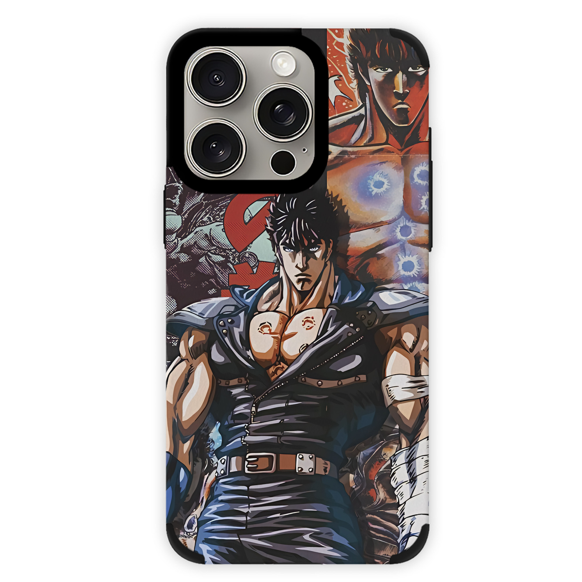 （画像用） 北斗の拳 Fist of the North Star 【iPhone15ProMax対応】 PUレザー スマホケース 耐衝撃＆黄変防止