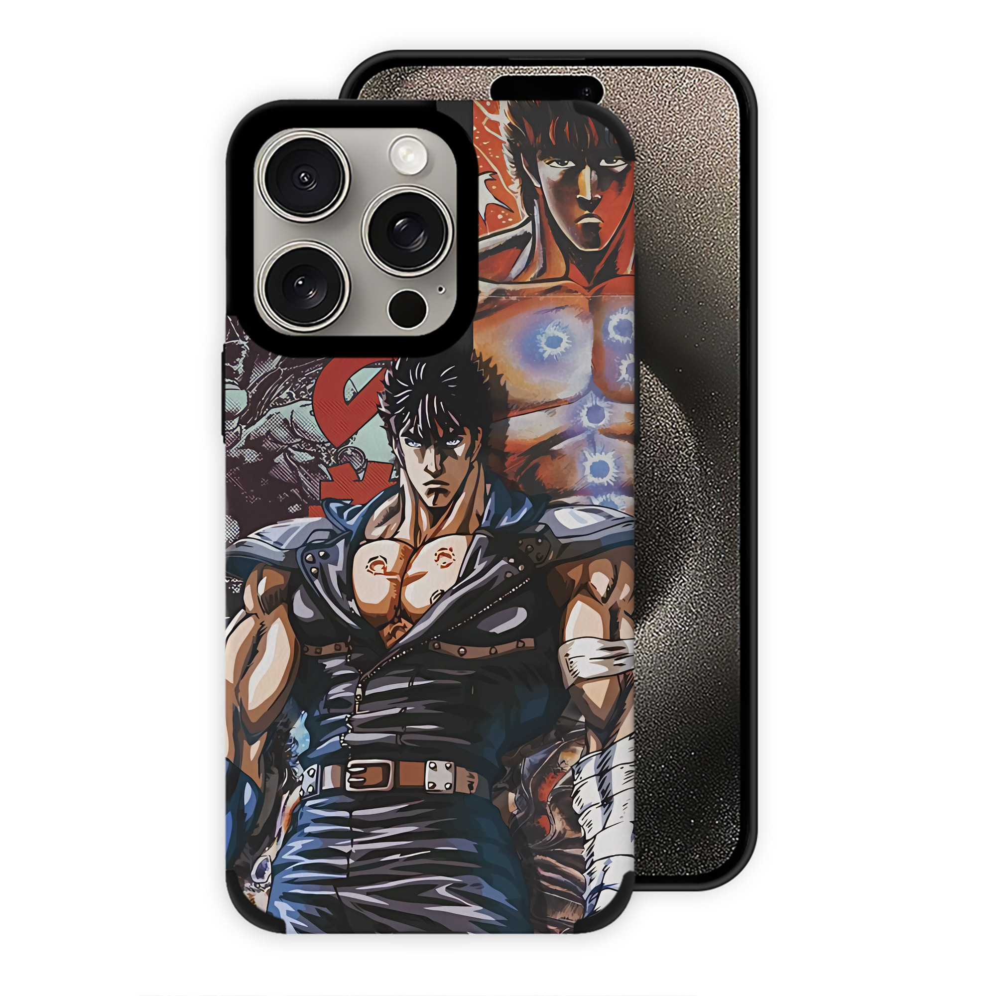 （画像用） 北斗の拳 Fist of the North Star 【iPhone15ProMax対応】 PUレザー スマホケース 耐衝撃＆黄変防止