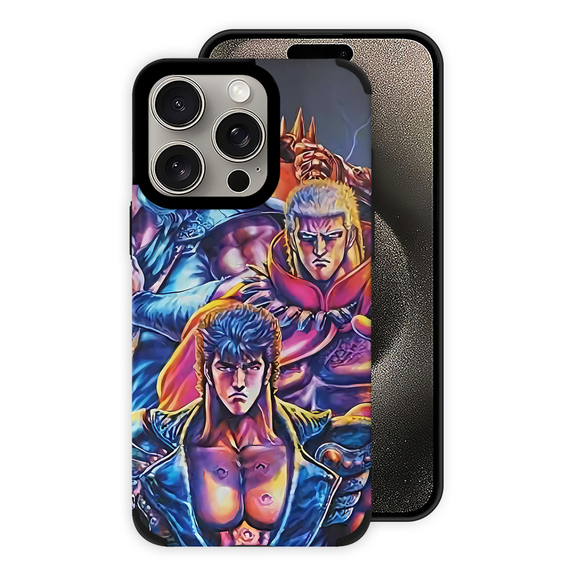 （画像用） 北斗の拳 Fist of the North Star 【iPhone15ProMax対応】 PUレザー スマホケース 耐衝撃＆黄変防止