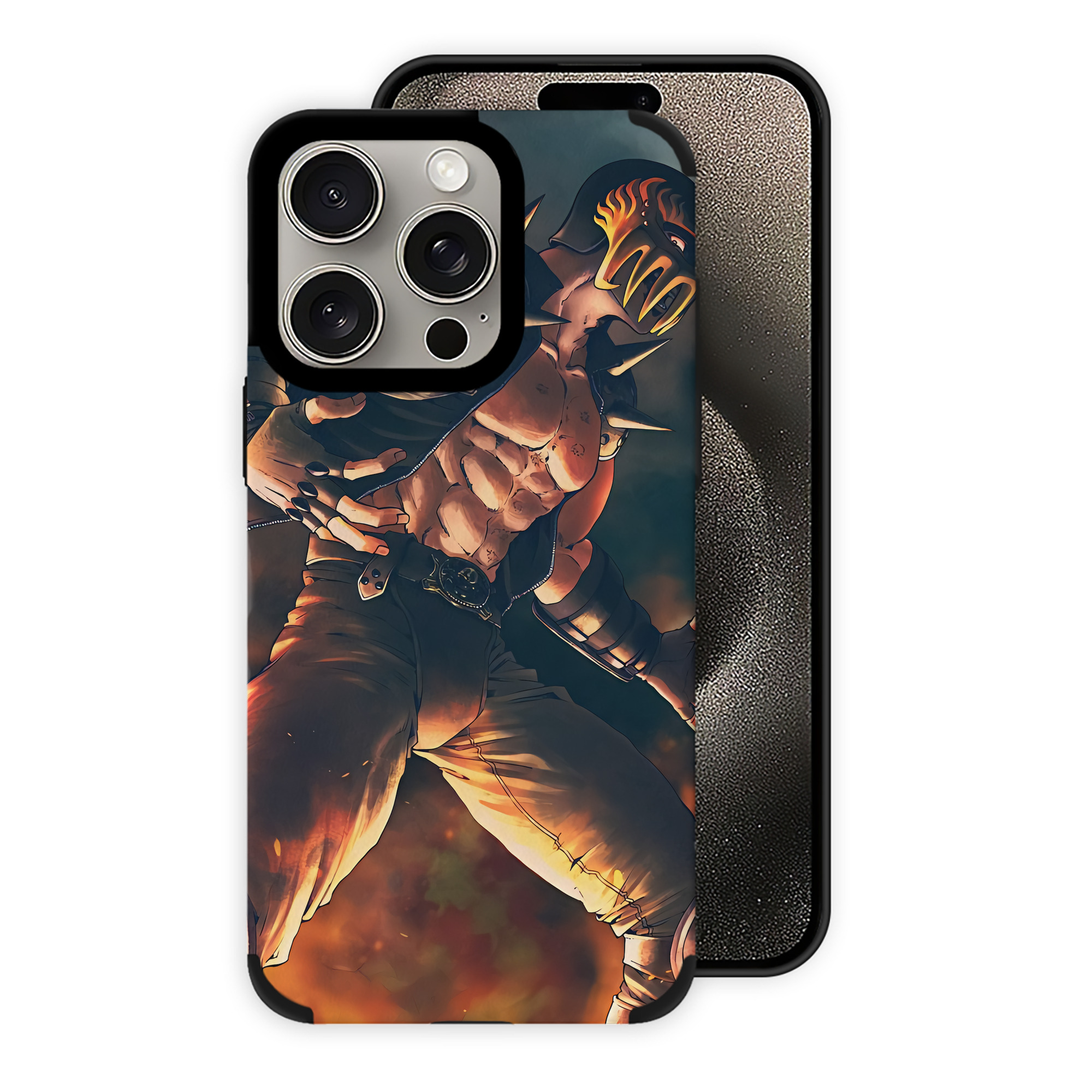 （画像用） 北斗の拳 Fist of the North Star 【iPhone15ProMax対応】 PUレザー スマホケース 耐衝撃＆黄変防止