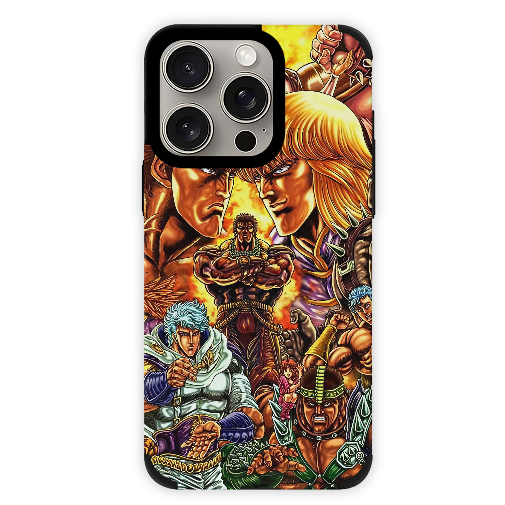 （画像用） 北斗の拳 Fist of the North Star 【iPhone15ProMax対応】 PUレザー スマホケース 耐衝撃＆黄変防止