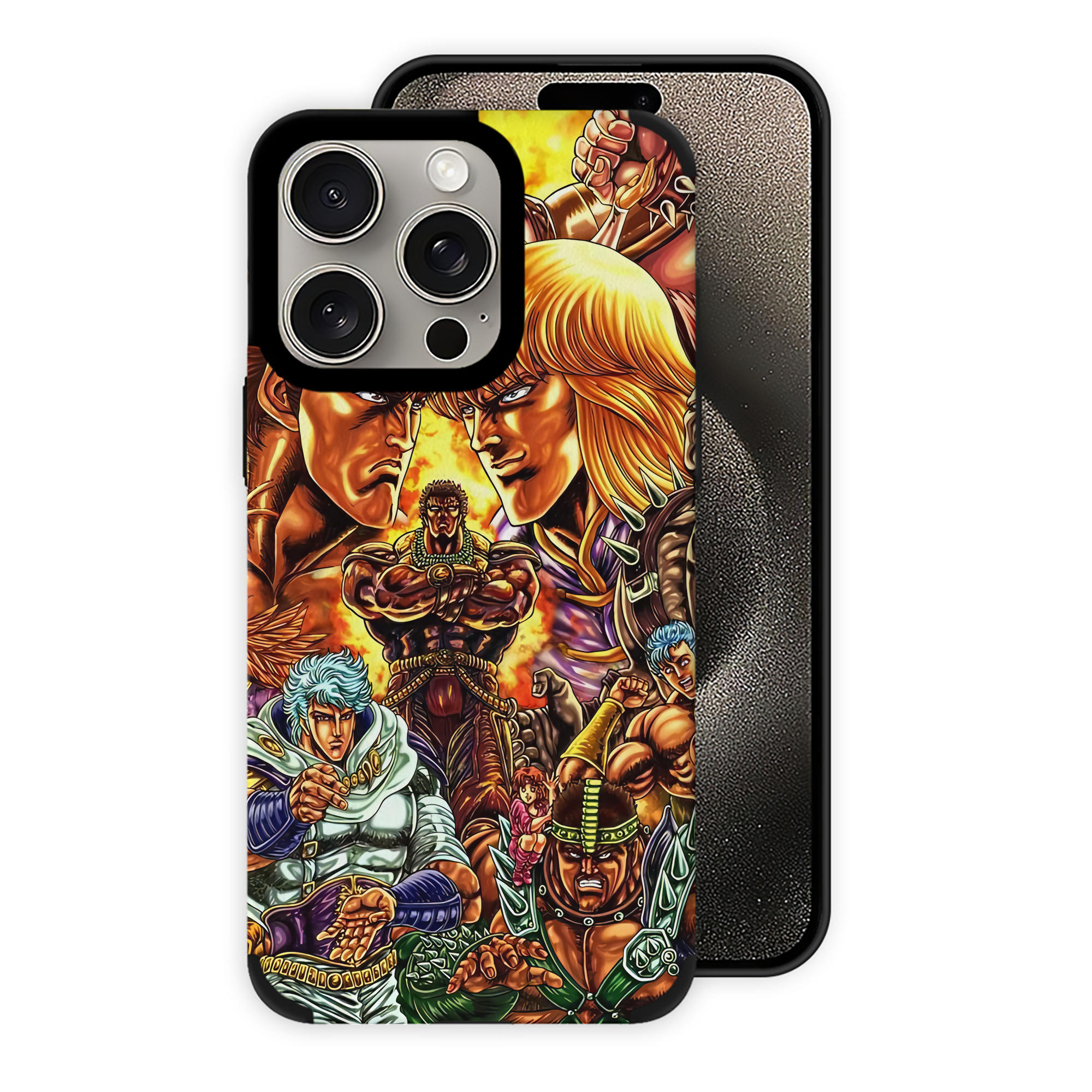 （画像用） 北斗の拳 Fist of the North Star 【iPhone15ProMax対応】 PUレザー スマホケース 耐衝撃＆黄変防止